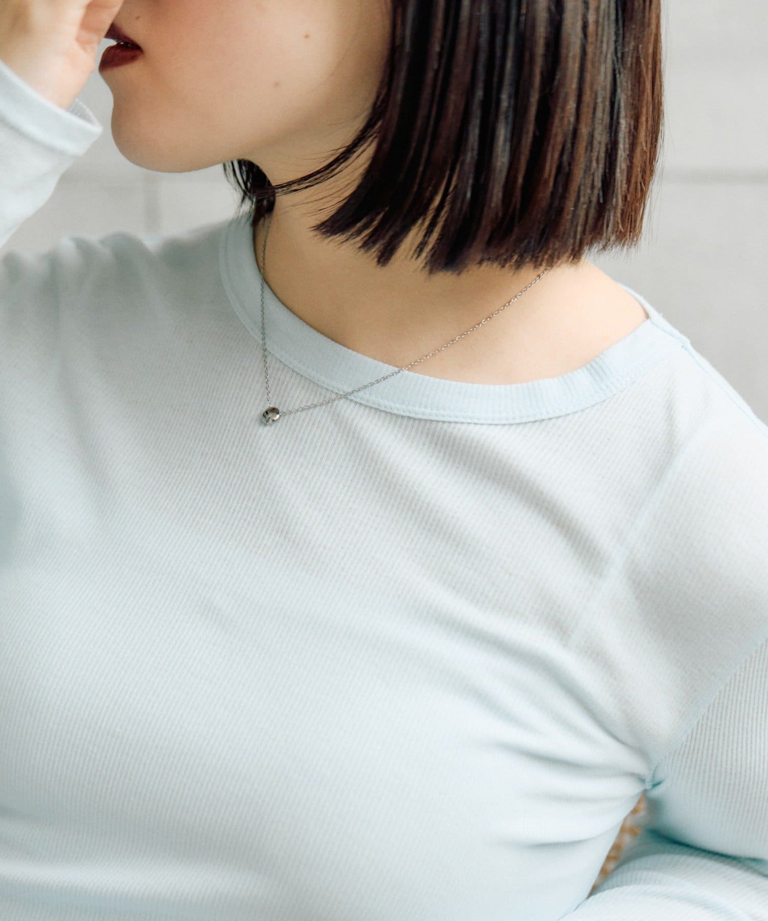 ear PAPILLONNER(イア パピヨネ) 《金属アレルギー対応/ステンレス》平丸トップネックレス