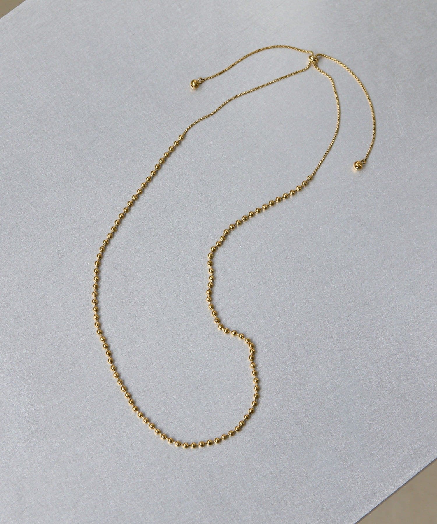 ear PAPILLONNER(イア パピヨネ) 《金属アレルギー対応/ステンレス》ボールチェーンスライドネックレス