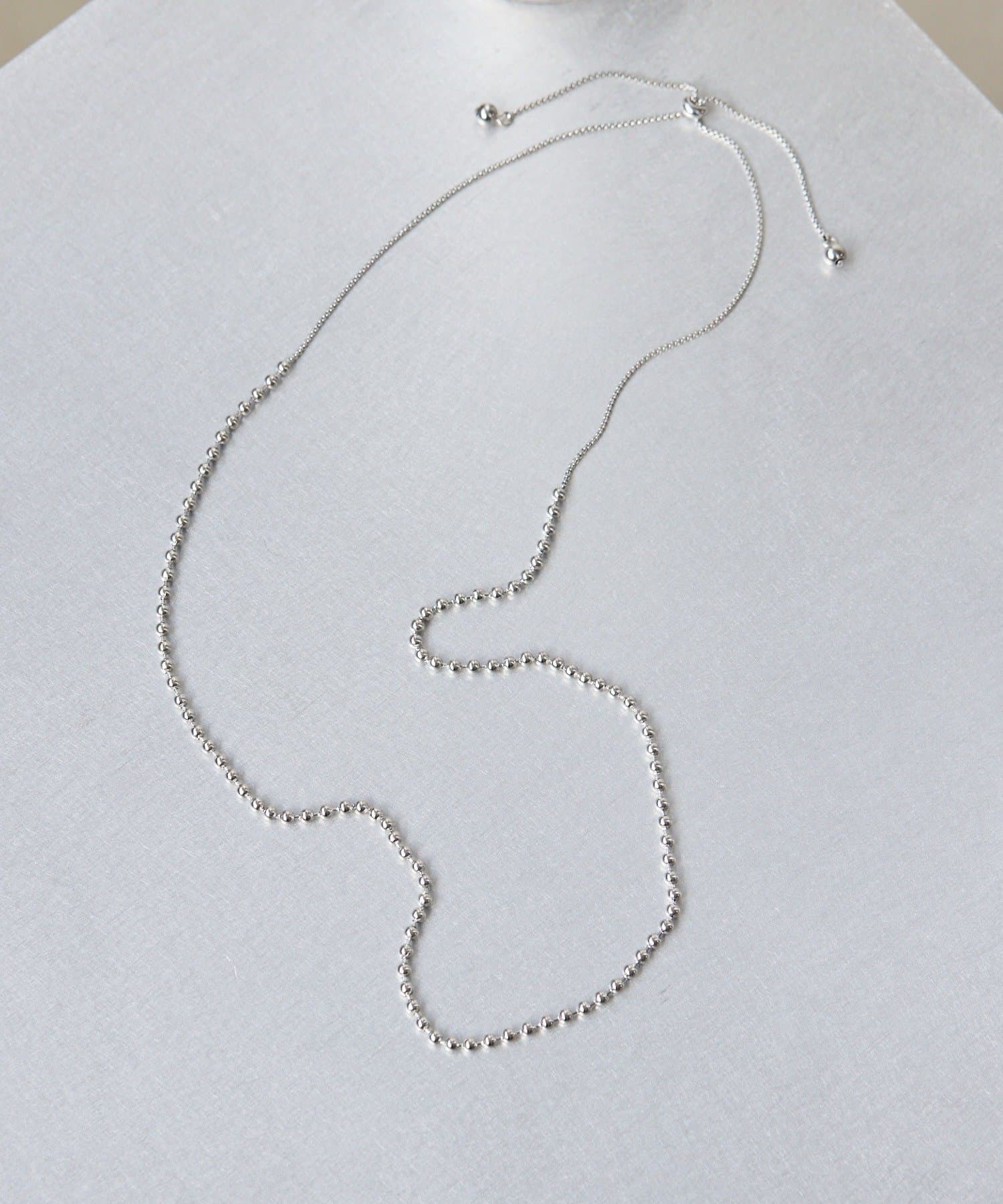 ear PAPILLONNER(イア パピヨネ) 《金属アレルギー対応/ステンレス》ボールチェーンスライドネックレス