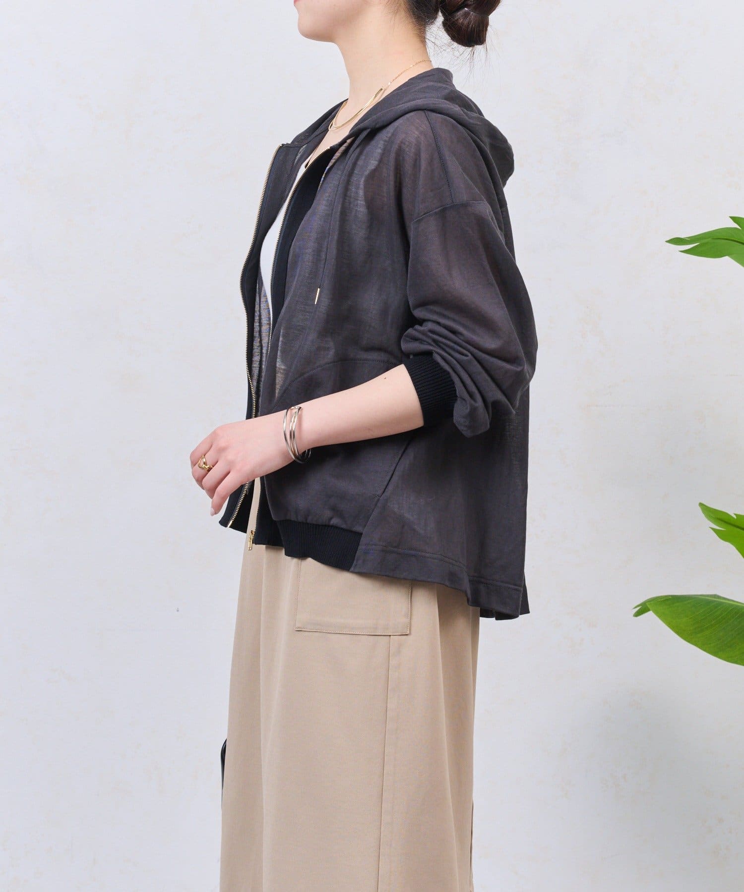 Jena　espace merveilleux(ジェナ　エスパスメルヴェイユ) シアーフードブルゾン