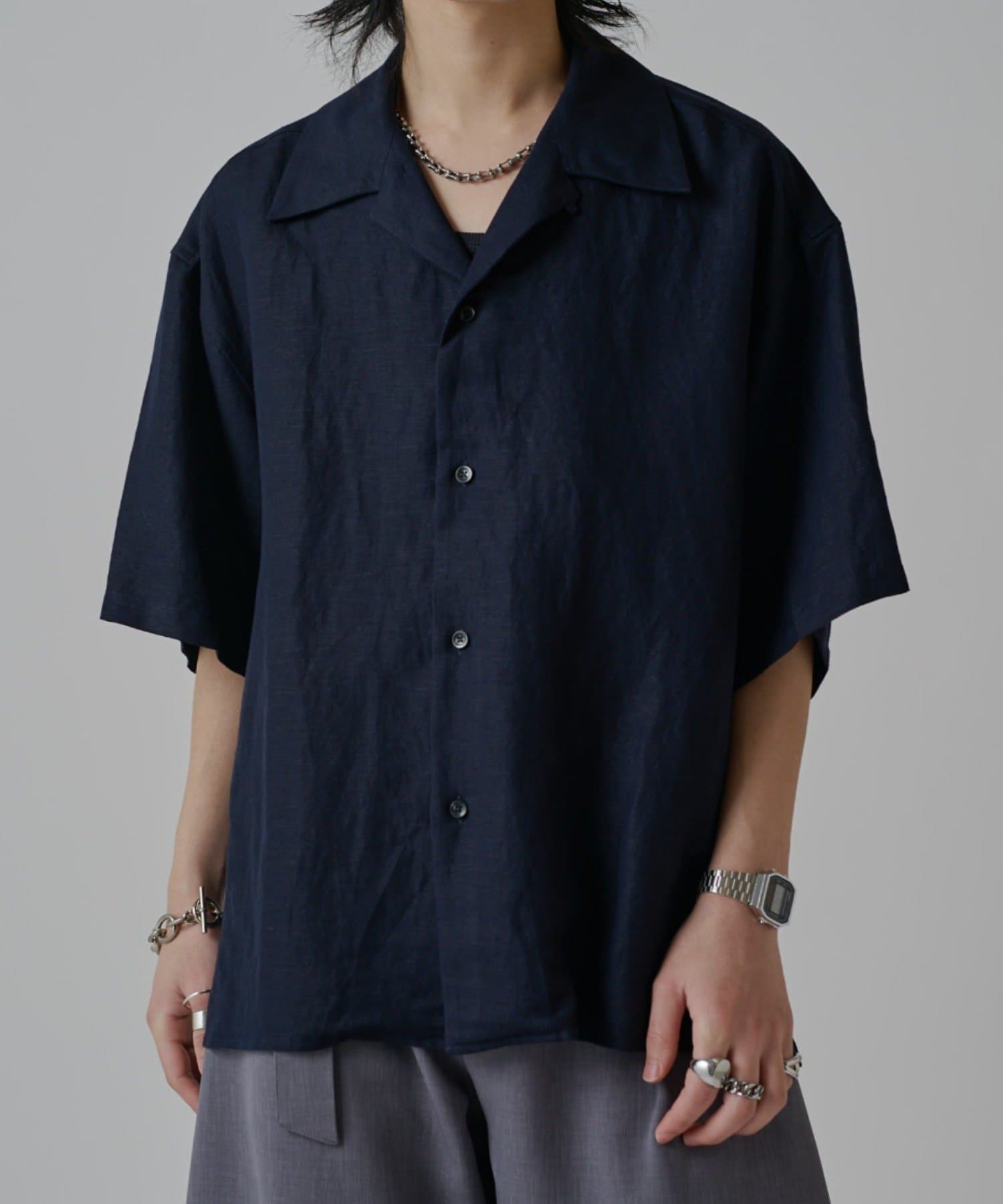 Lui's(ルイス) レーヨンリネンオープンカラーシャツ