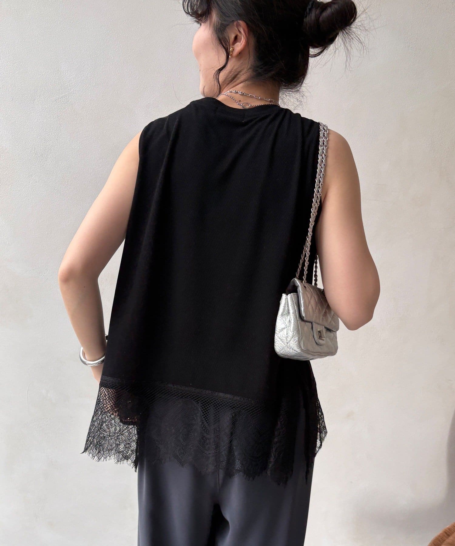 DOUDOU(ドゥドゥ) 【セットアップ可能】裾レースタンク