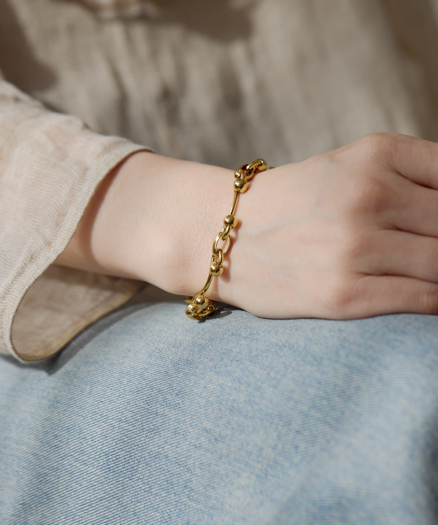 ear PAPILLONNER(イア パピヨネ) 《金属アレルギー対応/ステンレス》デザインチェーンブレスレット