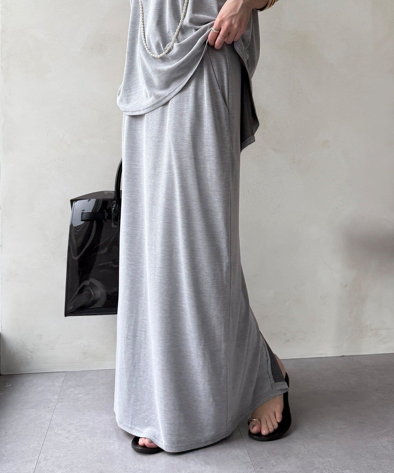 DOUDOU(ドゥドゥ) 【セットアップ可能】ソフトIラインスカート