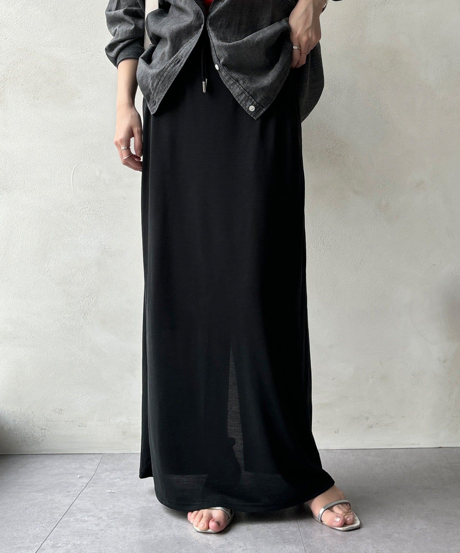 DOUDOU(ドゥドゥ) 【セットアップ可能】ソフトIラインスカート