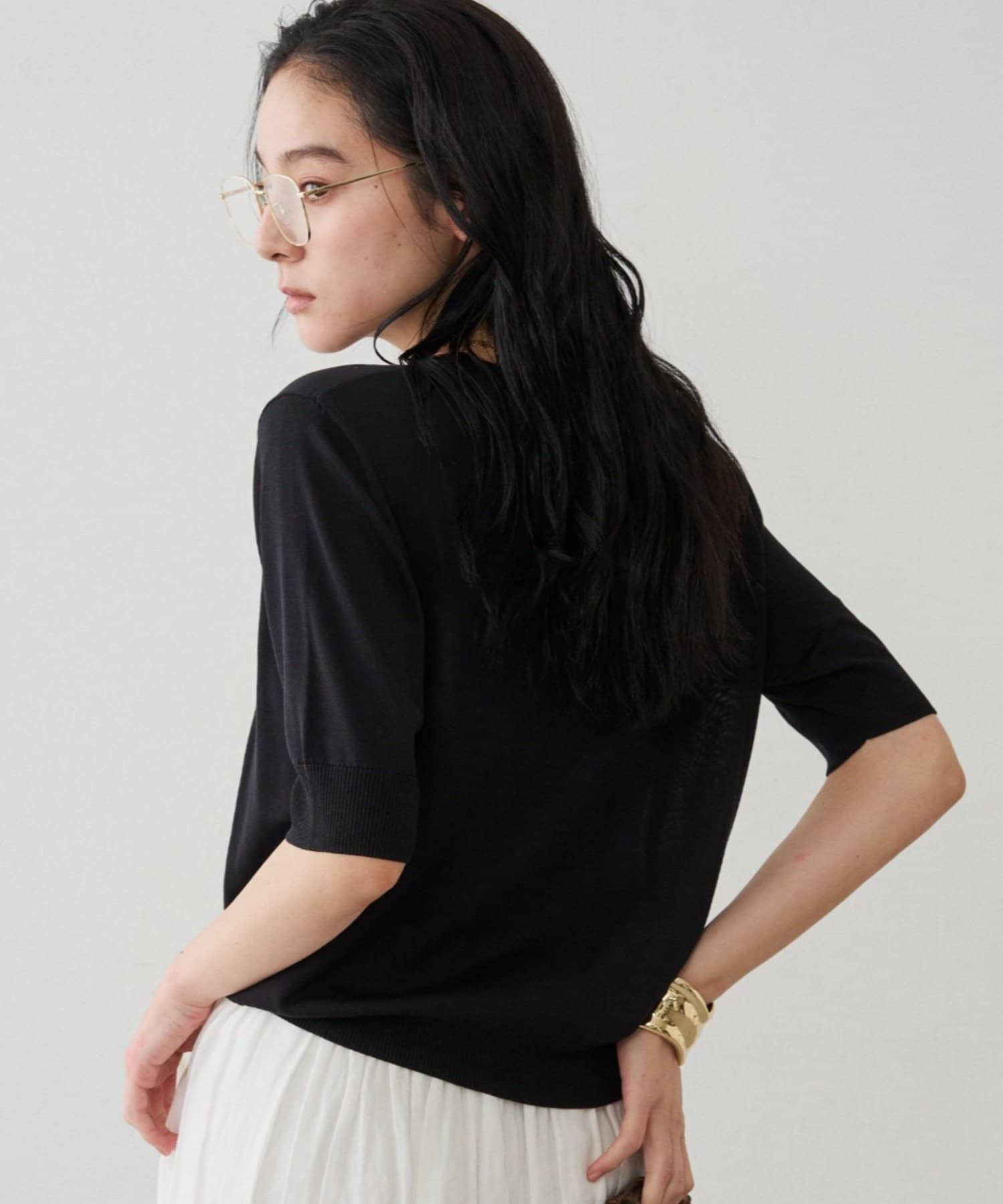 LOUNGEDRESS(ラウンジドレス) シルク半袖ニット