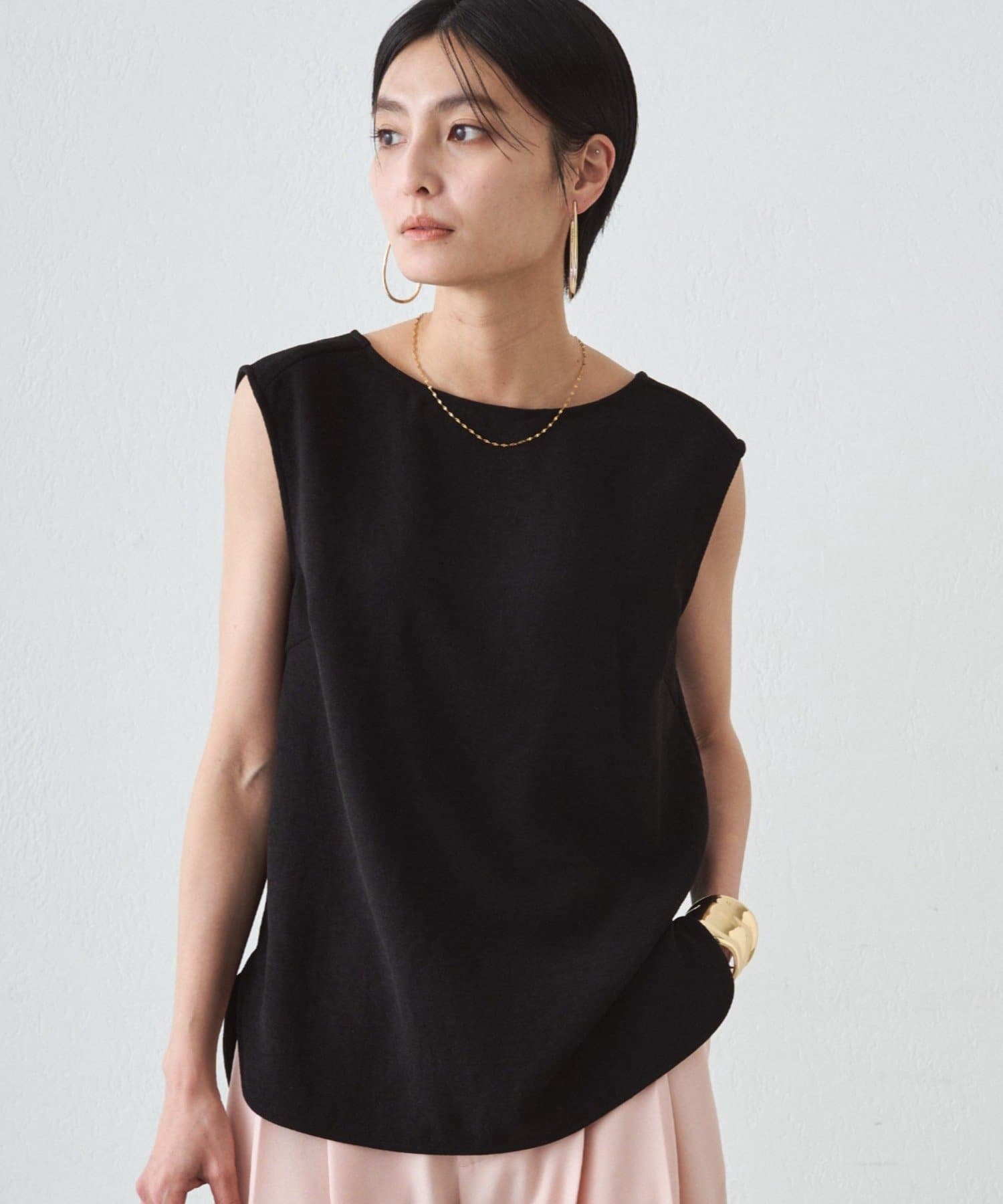 LOUNGEDRESS(ラウンジドレス) ダブルジョーゼットノースリブラウス