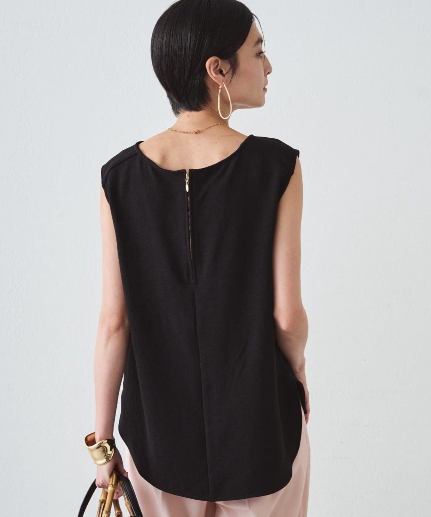 LOUNGEDRESS(ラウンジドレス) ダブルジョーゼットノースリブラウス