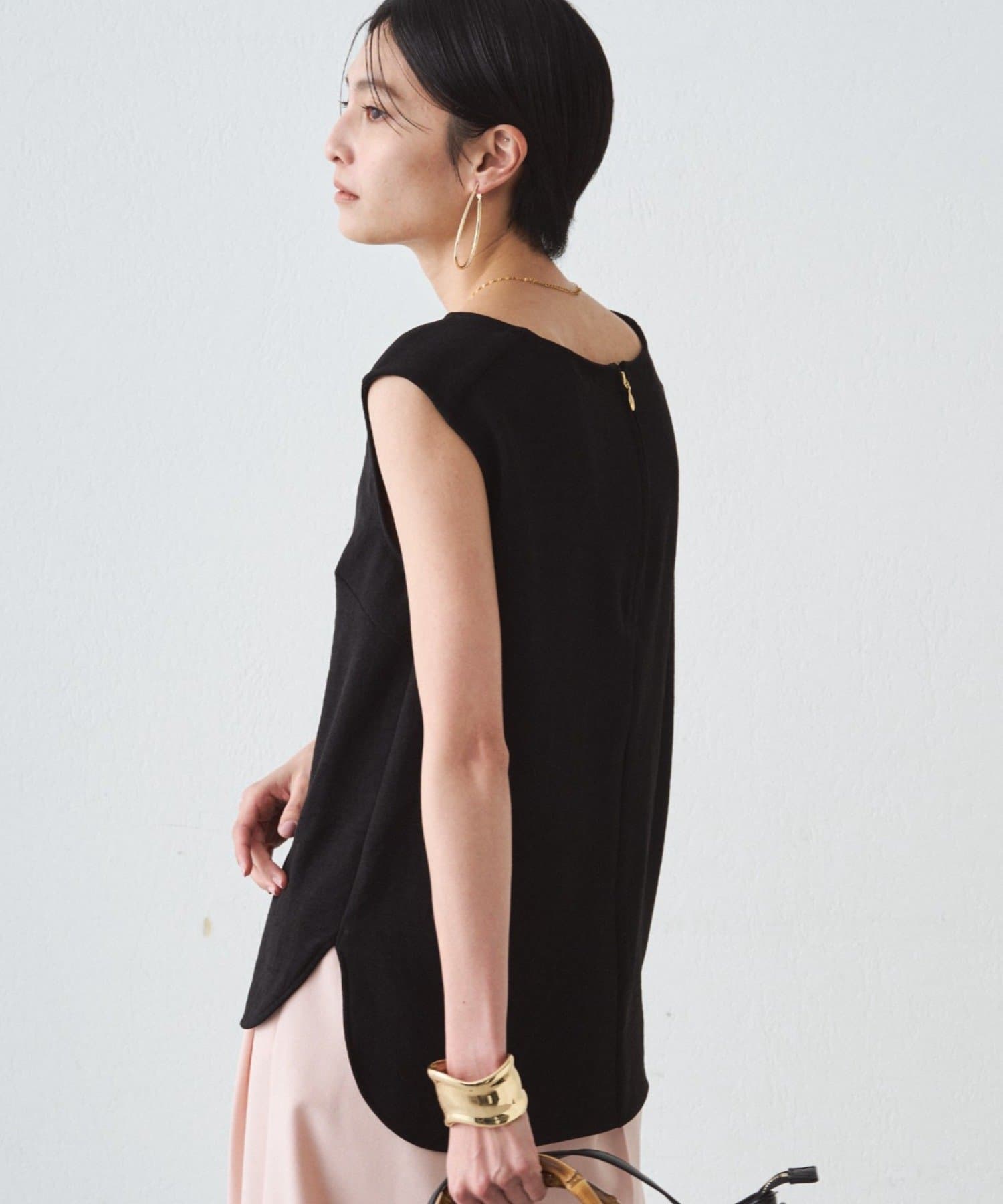 LOUNGEDRESS(ラウンジドレス) ダブルジョーゼットノースリブラウス