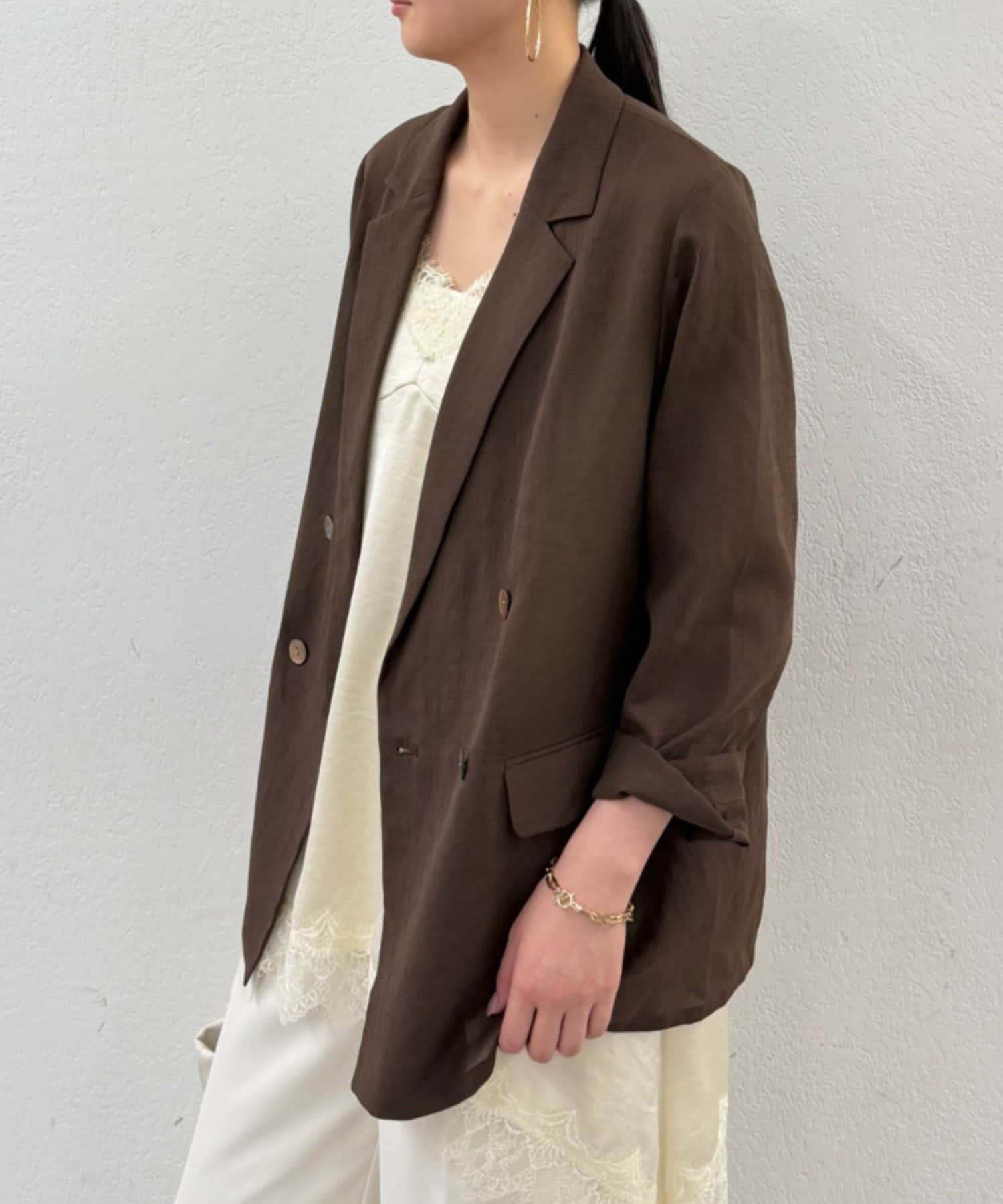 LOUNGEDRESS(ラウンジドレス) 【新色追加/シワになりにくい！】リネンライクシアージャケット