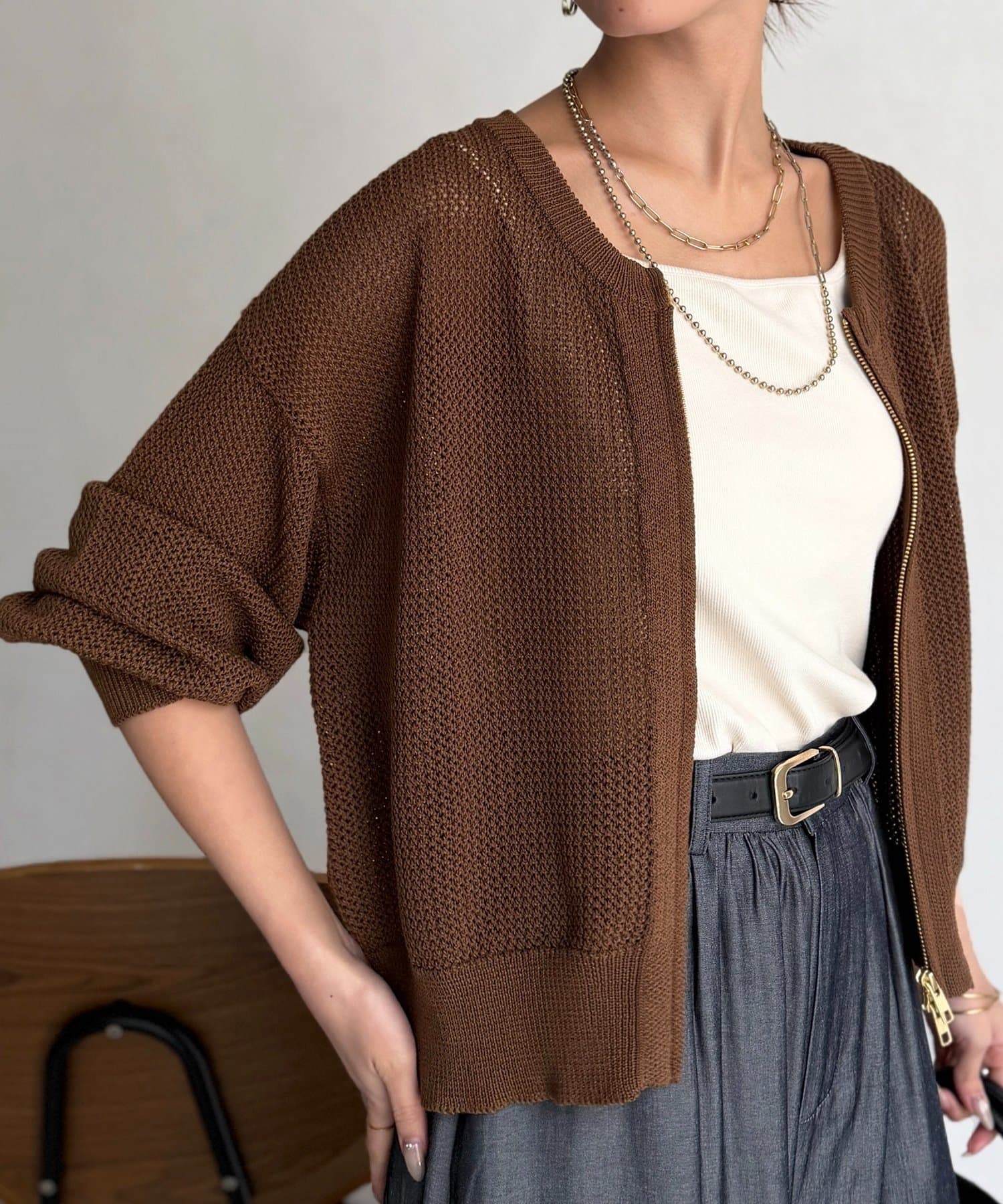 Chez toi(シェトワ) メッシュジップブルゾン