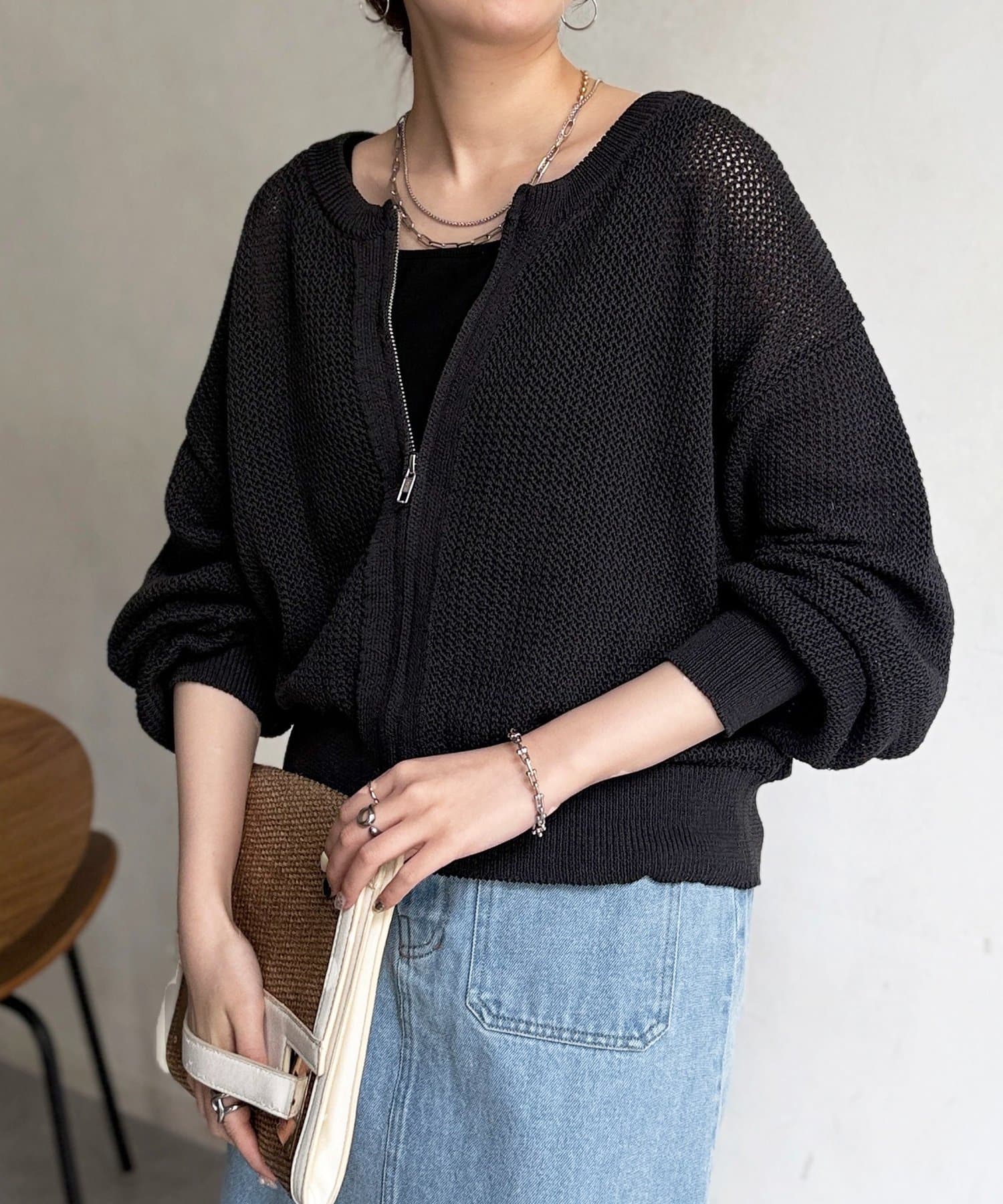 Chez toi(シェトワ) メッシュジップブルゾン