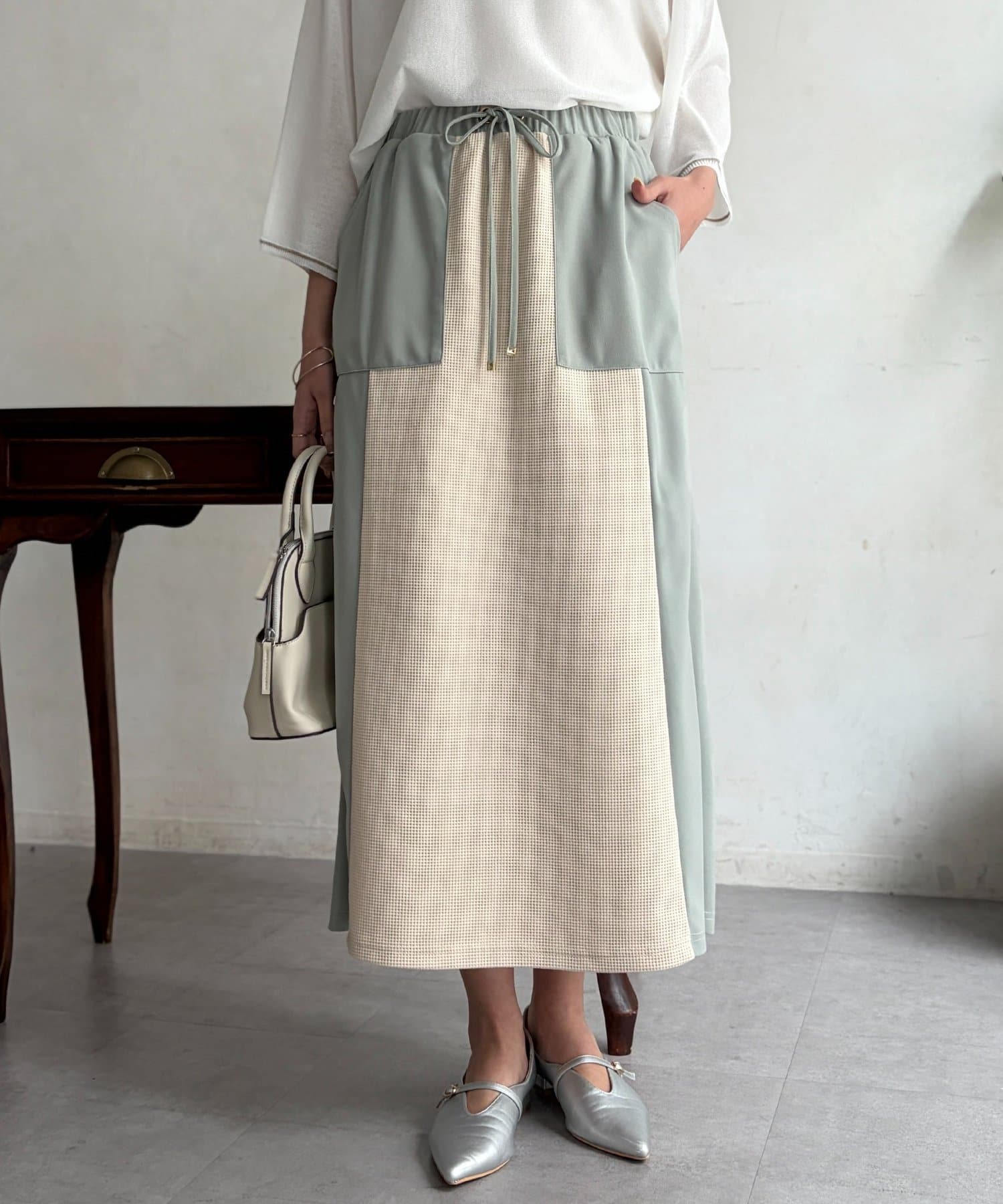 Chez toi(シェトワ) ワッフル切り替えナロースカート