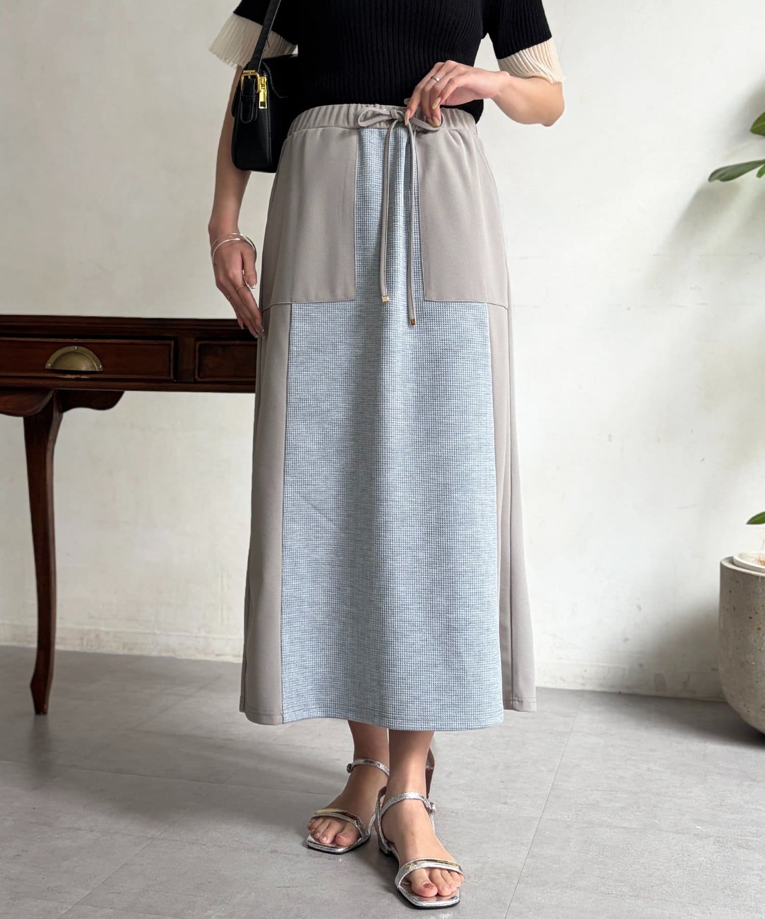 Chez toi(シェトワ) ワッフル切り替えナロースカート