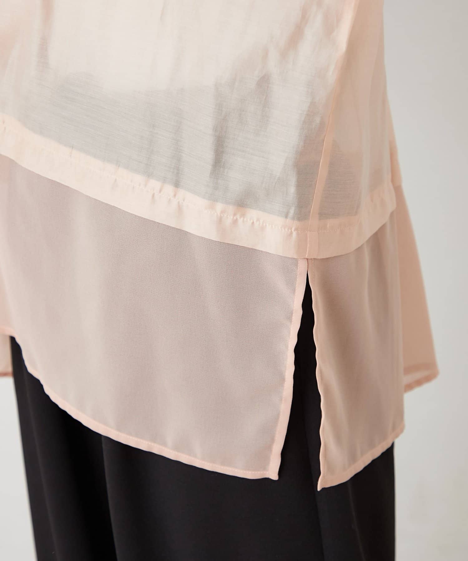 CIAOPANIC TYPY(チャオパニックティピー) 裾切替シアーバンドカラーシャツ