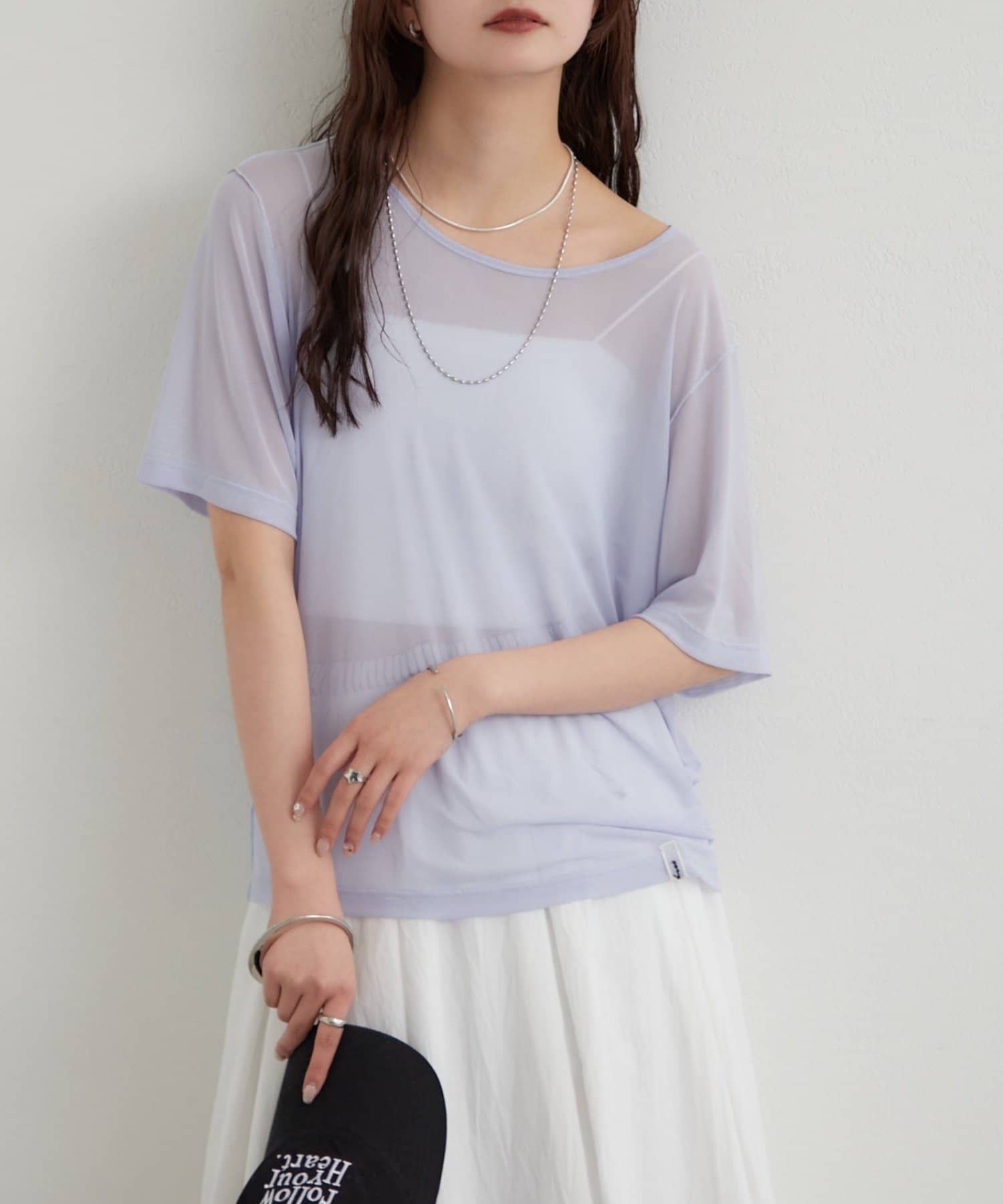 mystic(ミスティック) チュールシアーTシャツ