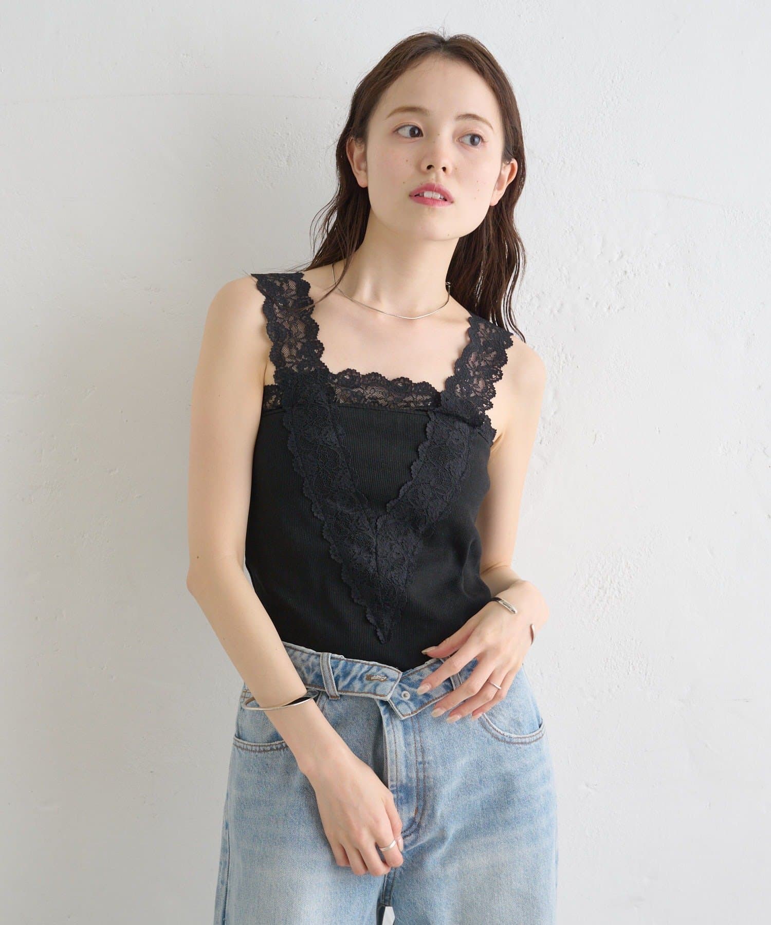 mystic(ミスティック) パット付きVレースタンクトップ