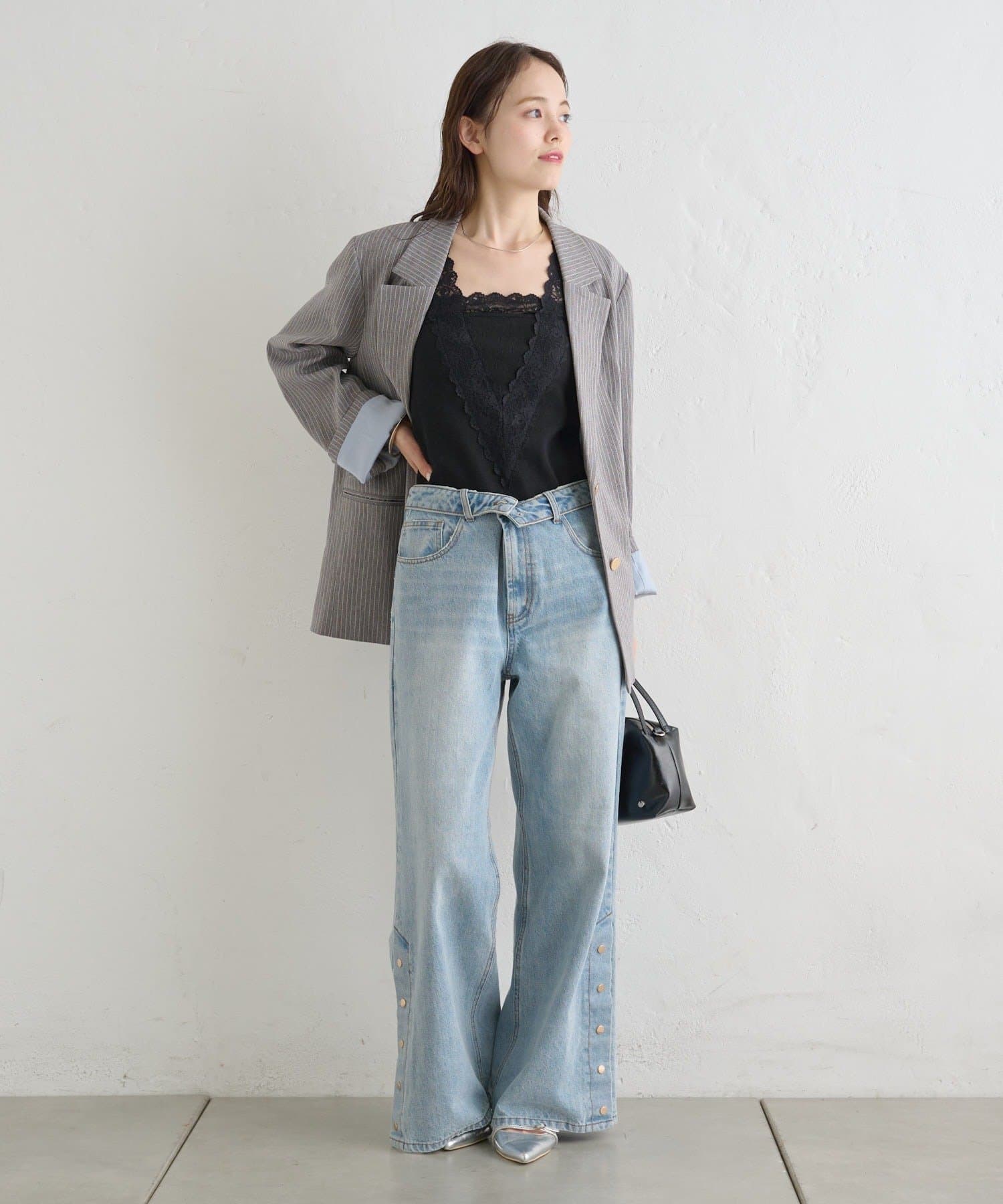 mystic(ミスティック) パット付きVレースタンクトップ