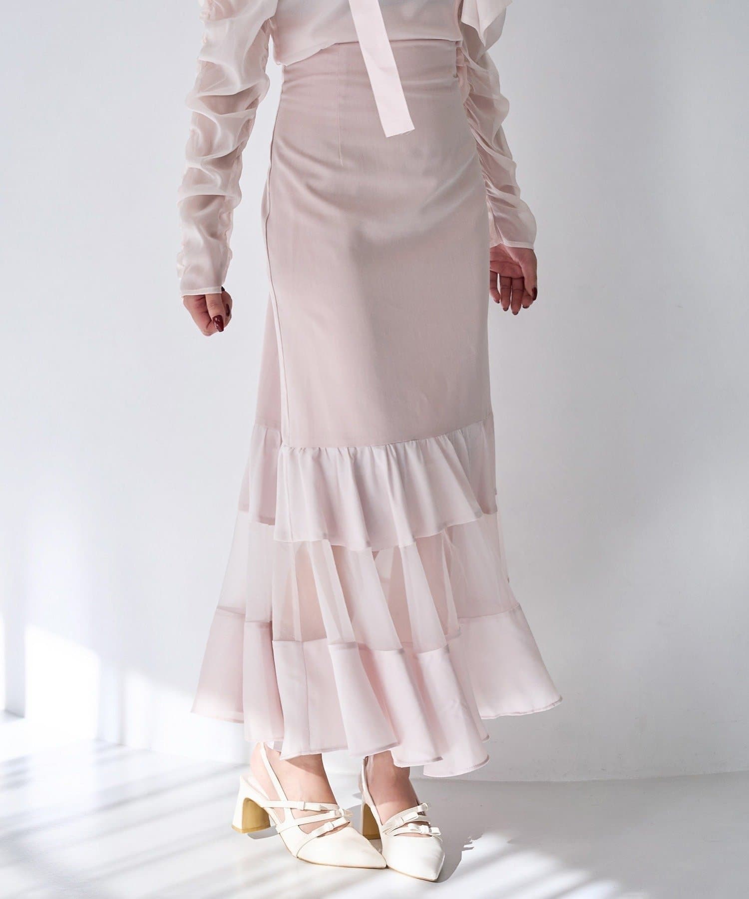 NICE CLAUP / OLIVE des OLIVE OUTLET(ナイスクラップ  / オリーブ デ オリーブ アウトレット) 【Seemi】異素材マーメイドスカート