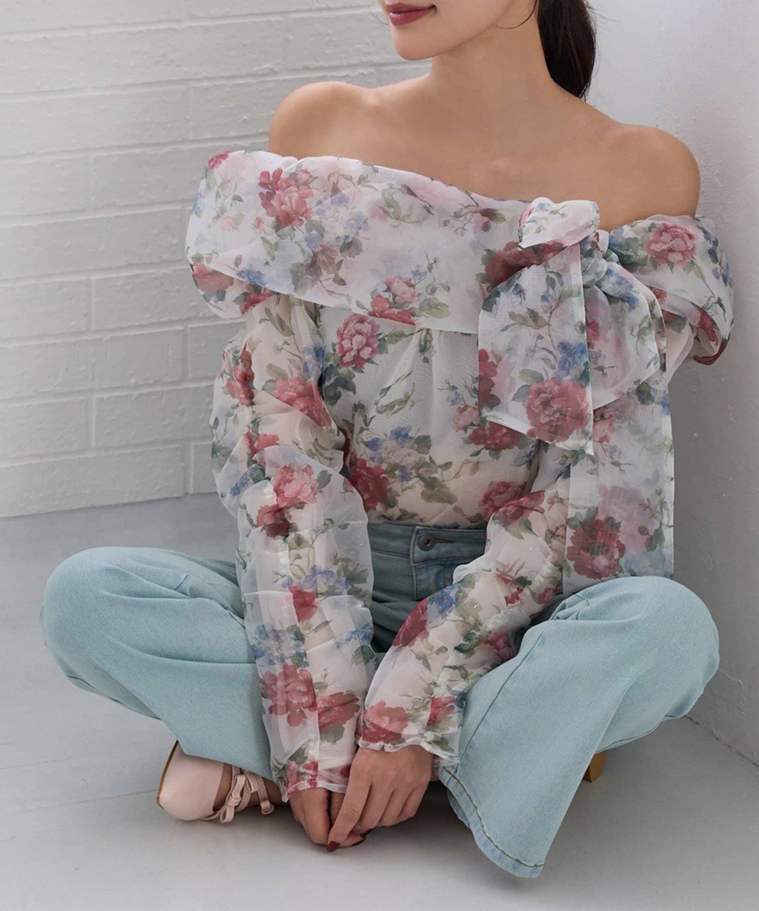 NICE CLAUP / OLIVE des OLIVE OUTLET(ナイスクラップ  / オリーブ デ オリーブ アウトレット) 【Seemi】リボンブラウス