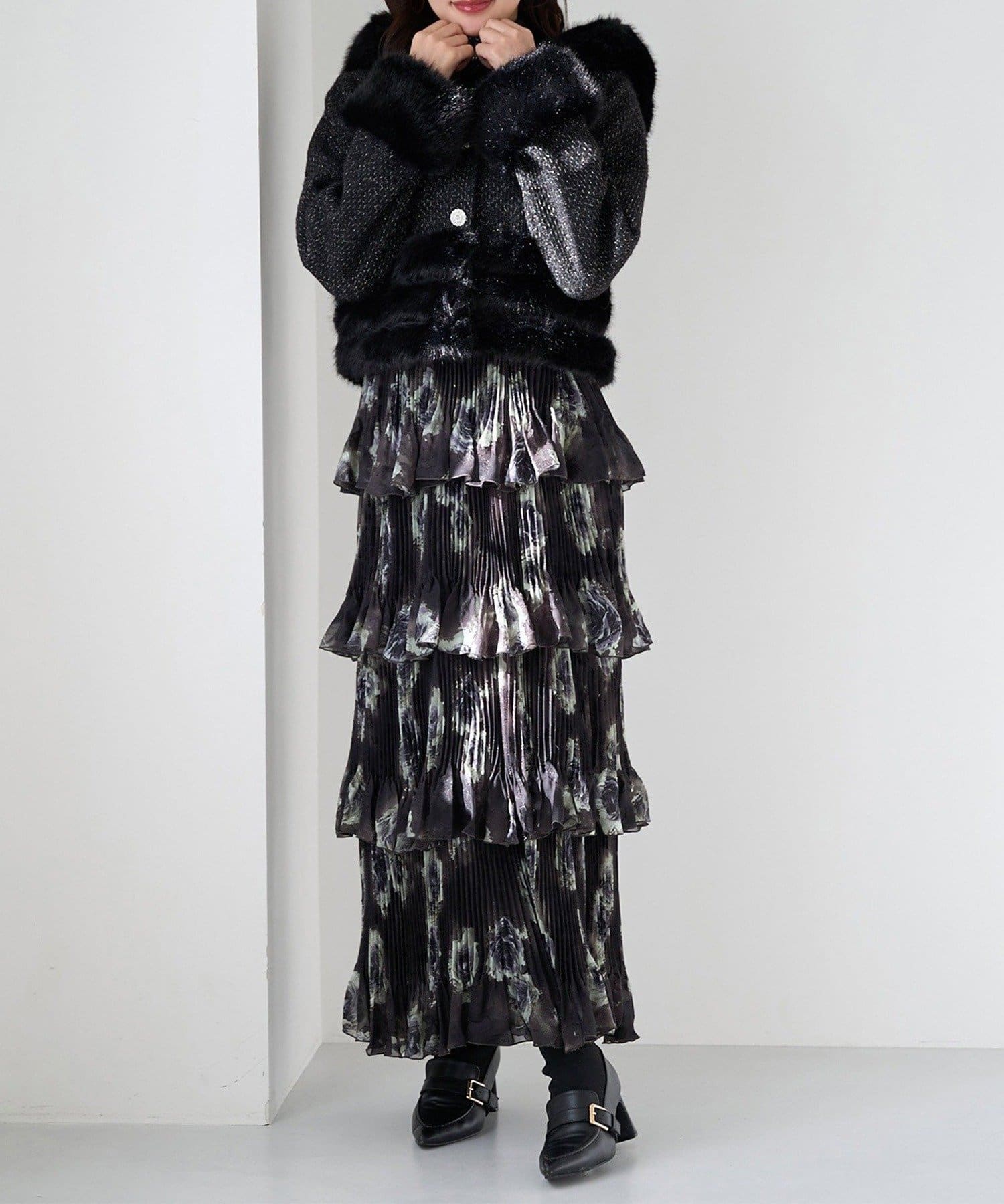 NICE CLAUP / OLIVE des OLIVE OUTLET(ナイスクラップ  / オリーブ デ オリーブ アウトレット) 【Seemi】フェイクファーフード付きジャケット