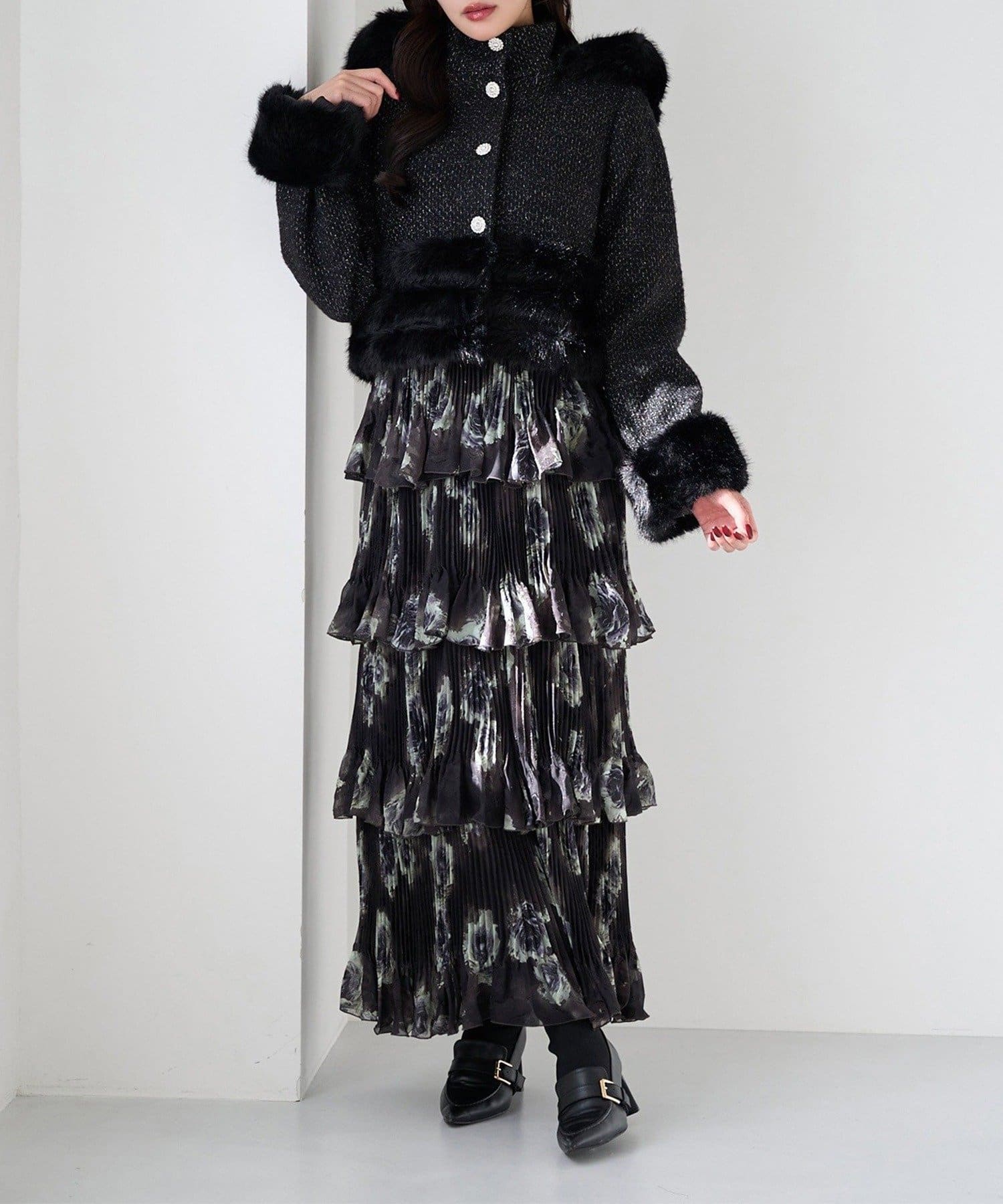 NICE CLAUP / OLIVE des OLIVE OUTLET(ナイスクラップ  / オリーブ デ オリーブ アウトレット) 【Seemi】フェイクファーフード付きジャケット