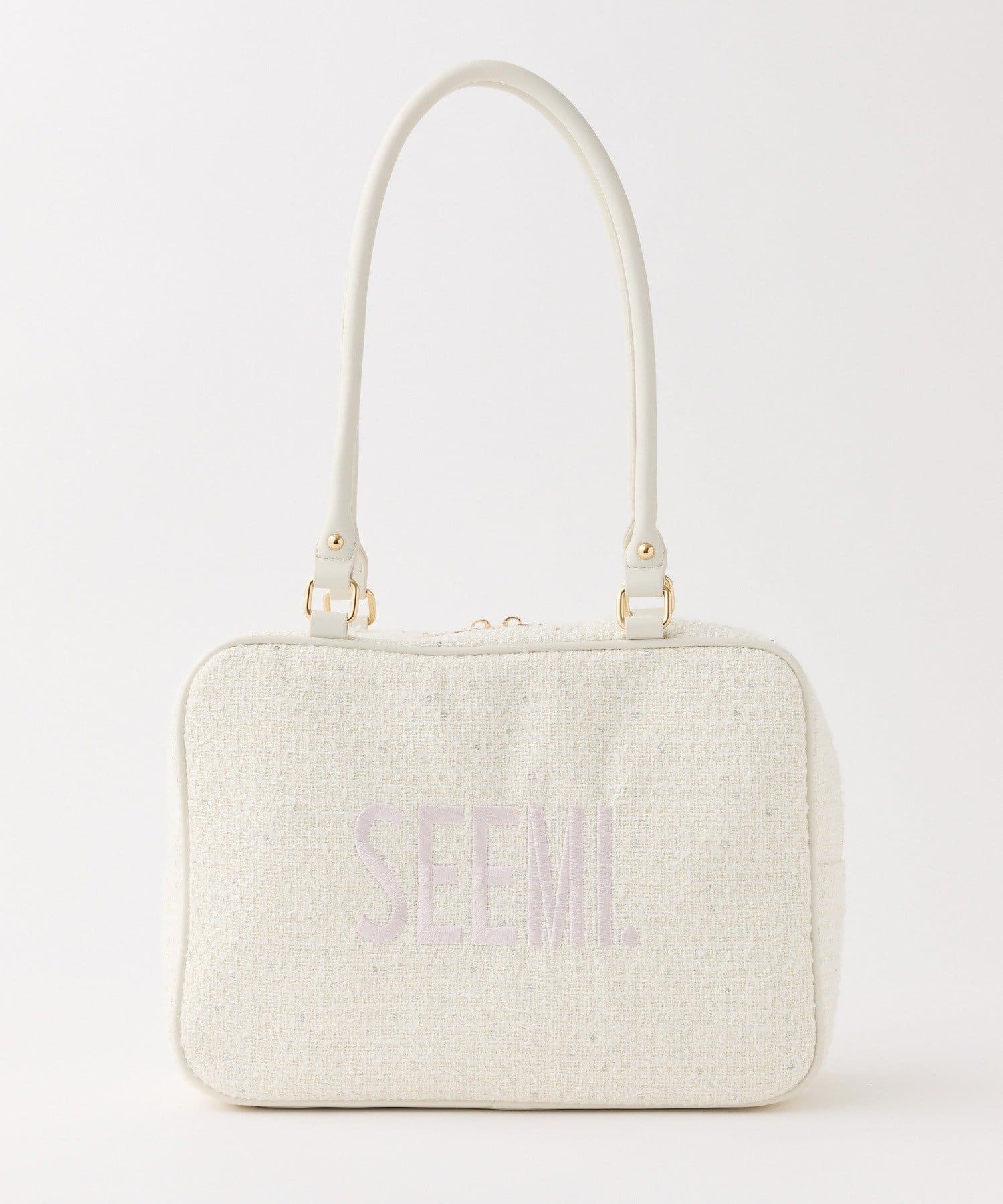 NICE CLAUP / OLIVE des OLIVE OUTLET(ナイスクラップ  / オリーブ デ オリーブ アウトレット) 【Seemi】ツイードスクエアボストンバック