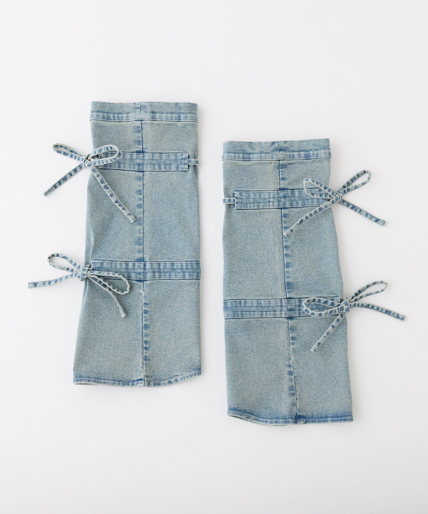 one after another NICE CLAUP(ワンアフターアナザー ナイスクラップ) 【Denim Collection】リボンデニムレッグウォーマー