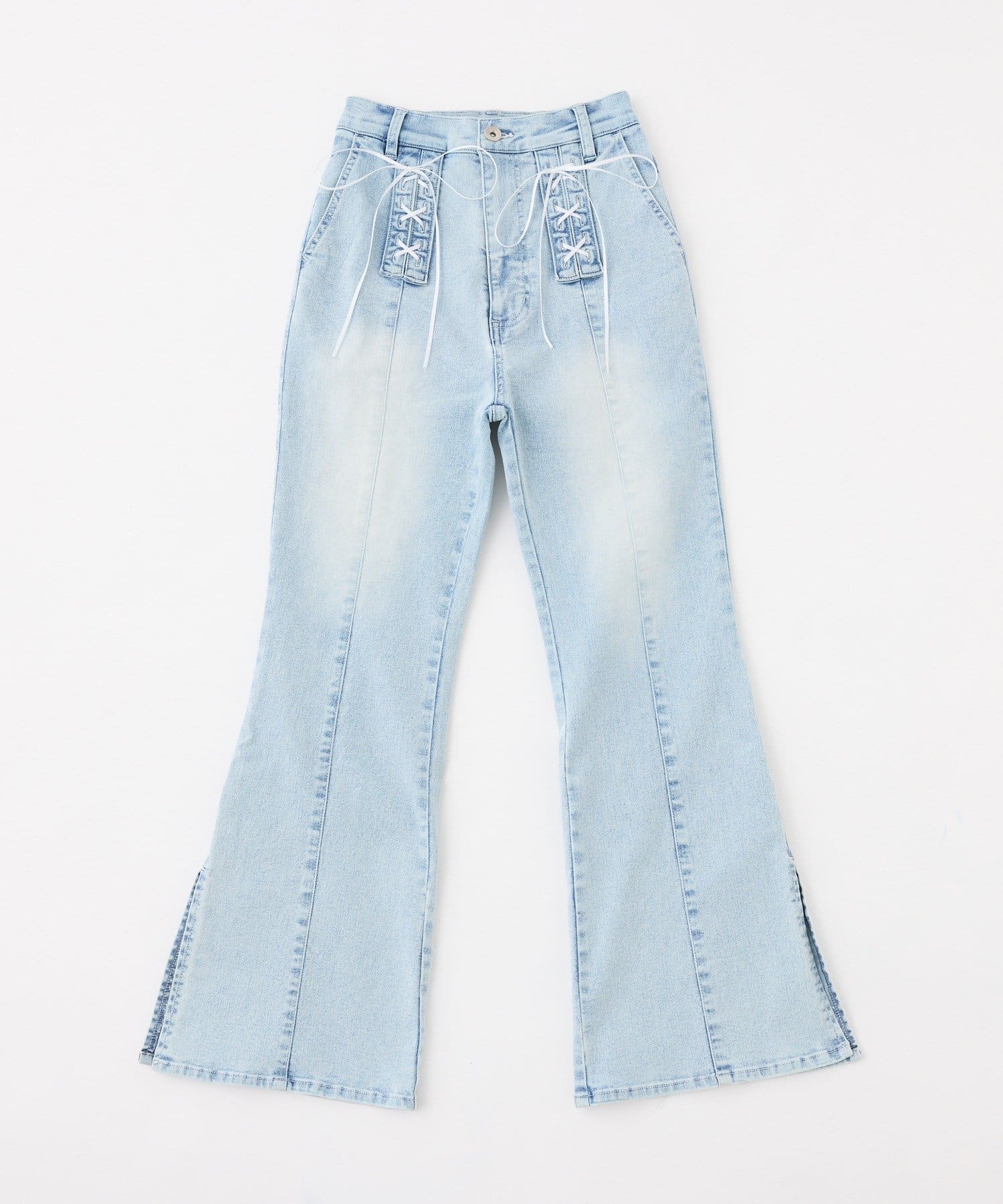 one after another NICE CLAUP(ワンアフターアナザー ナイスクラップ) 【Denim Collection】レースアップデニムパンツ