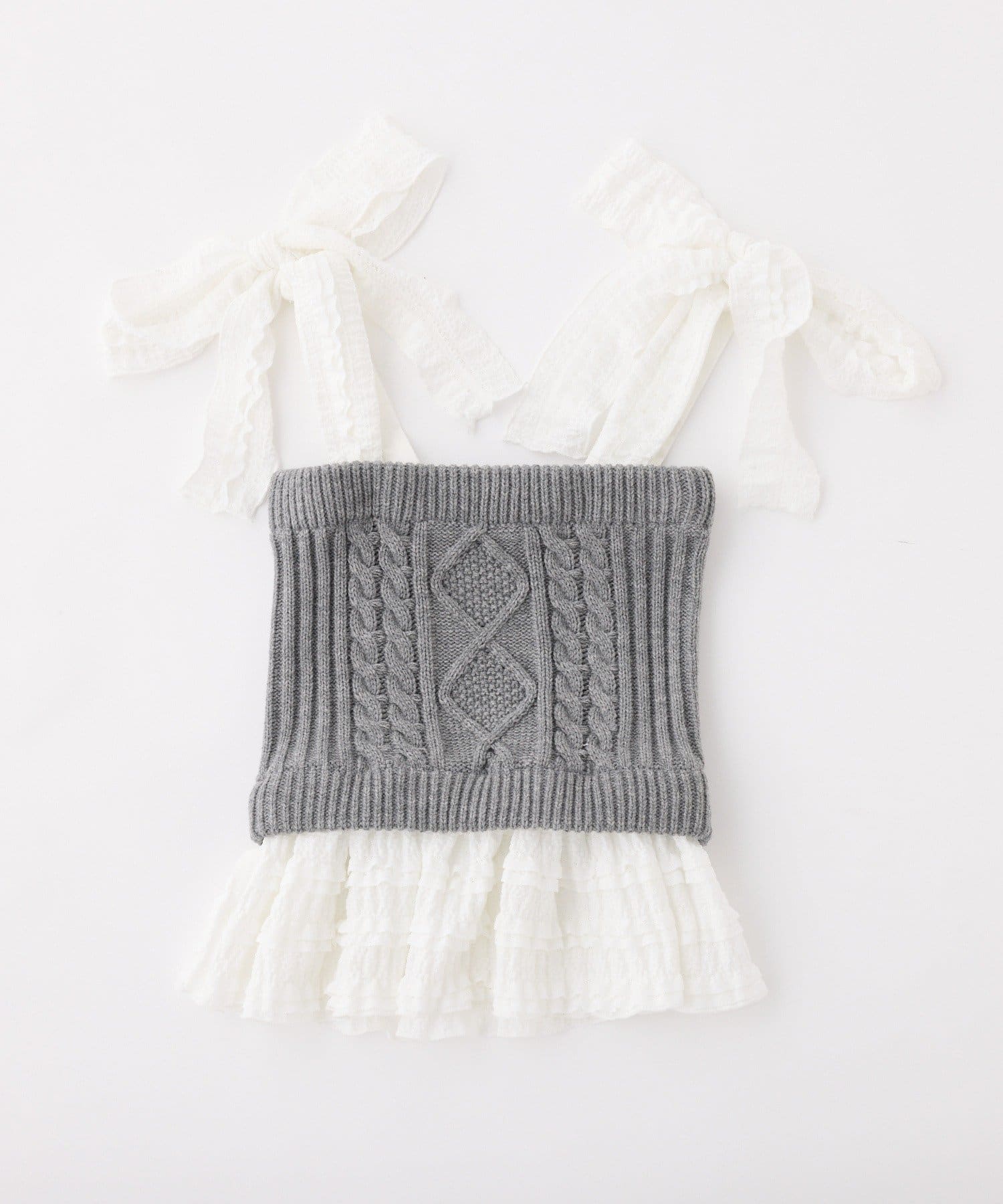 one after another NICE CLAUP(ワンアフターアナザー ナイスクラップ) 【Denim Collection】肩リボンビスチェ