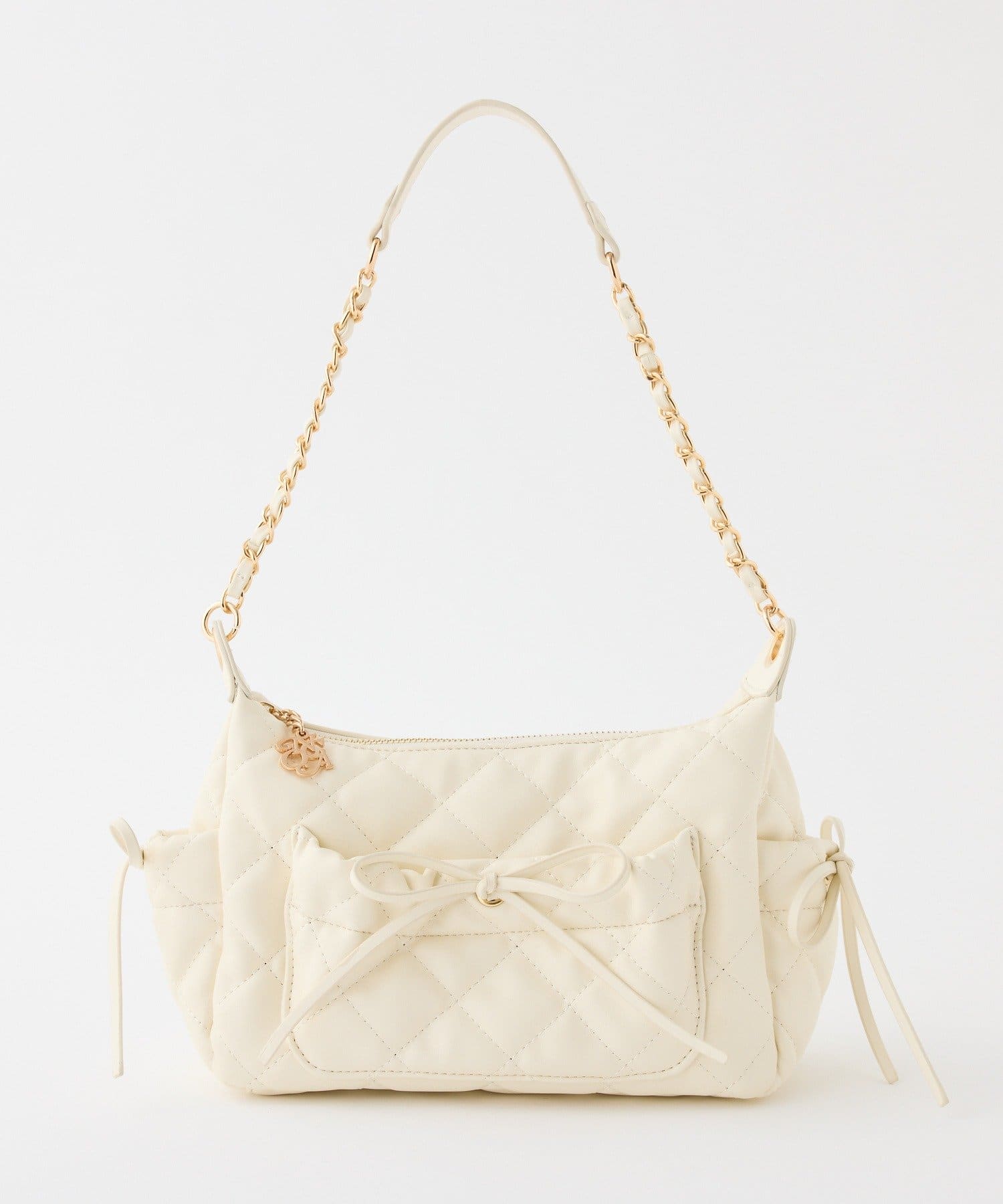 one after another NICE CLAUP(ワンアフターアナザー ナイスクラップ) キルティングリボンボーホーバッグ