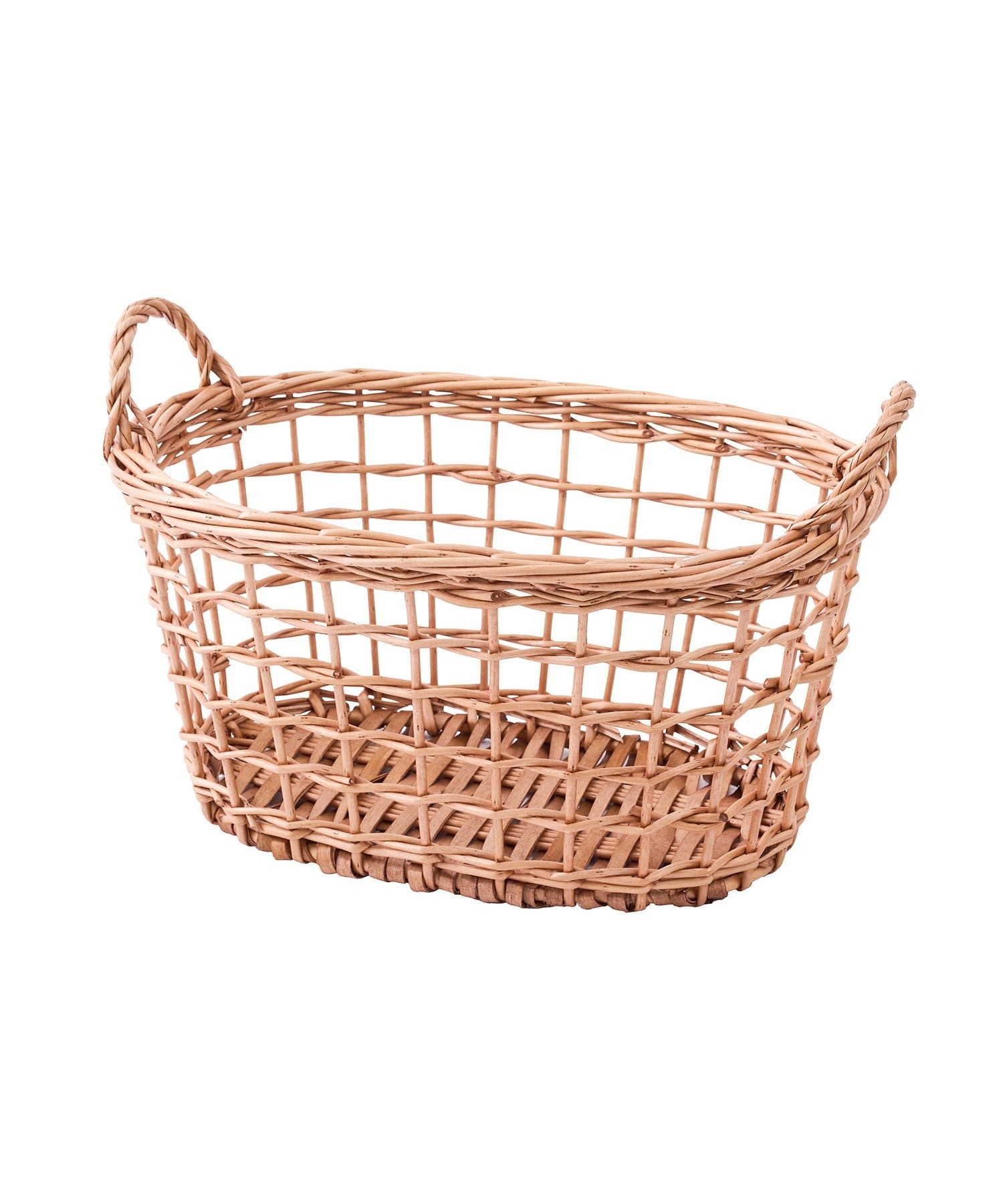 salut!(サリュ) 柳取っ手付オーバルフリルバスケット：L