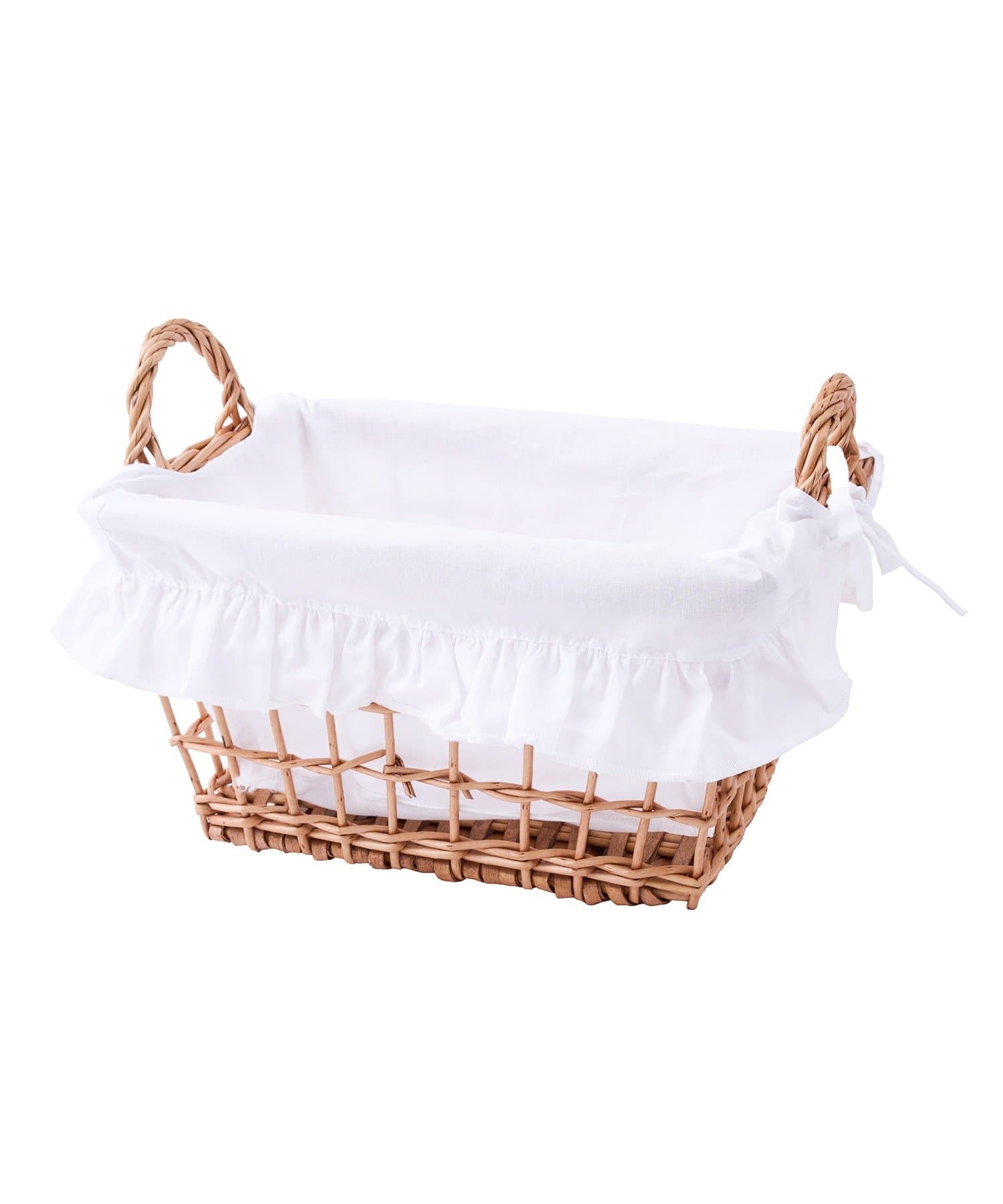 salut!(サリュ) 柳取っ手付レクタングルフリルバスケット：S
