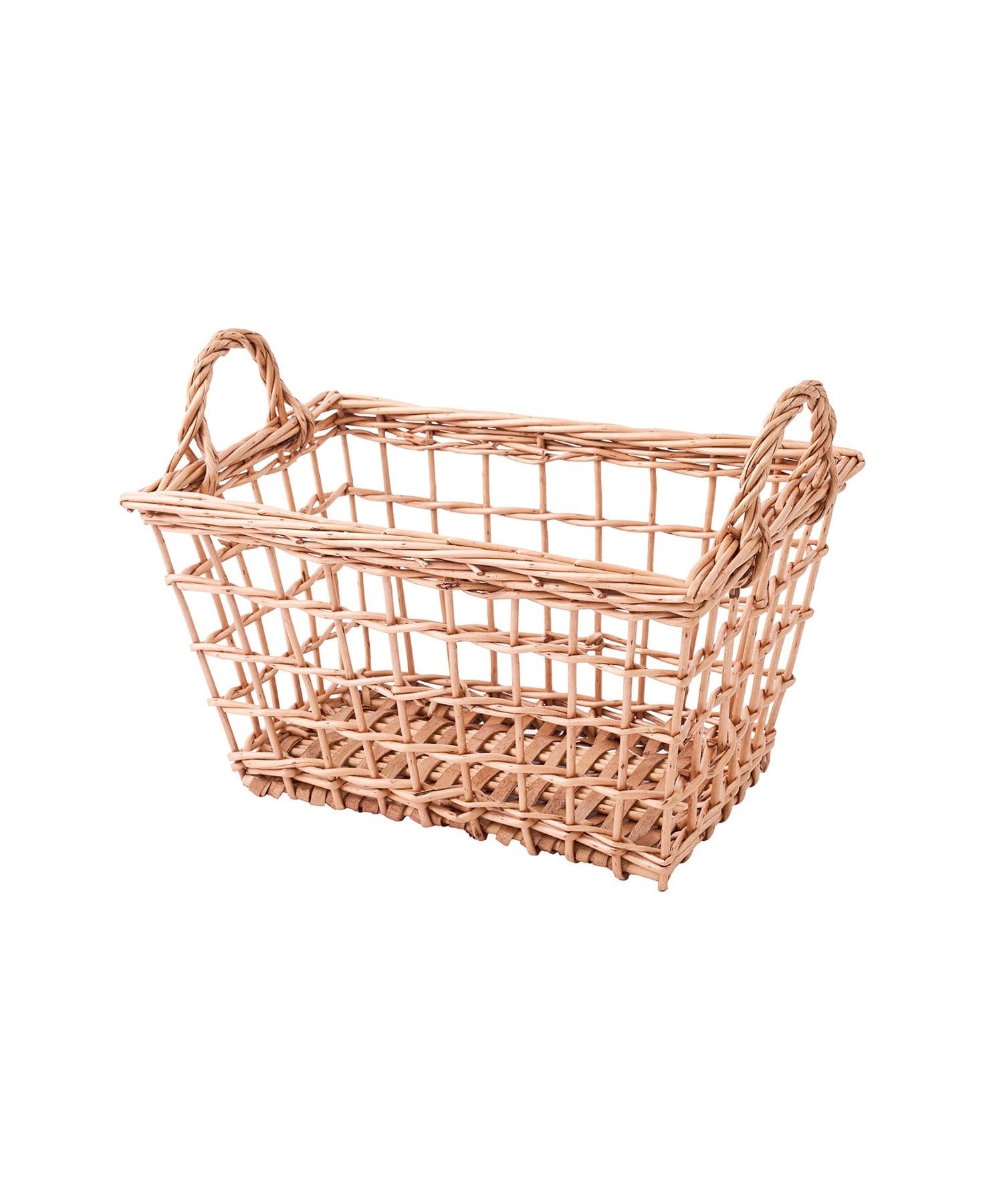 salut!(サリュ) 柳取っ手付レクタングルフリルバスケット：S