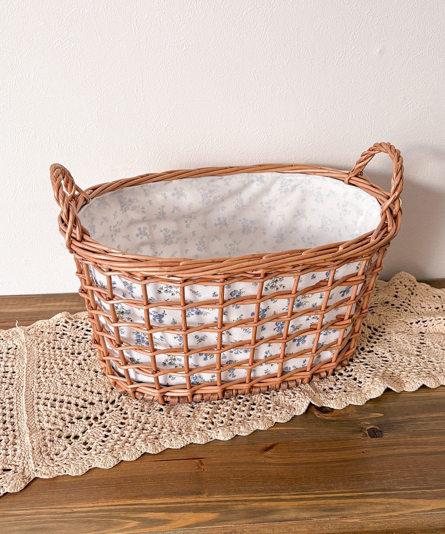 salut!(サリュ) 《WEB限定商品》柳取っ手付オーバルバスケット：L