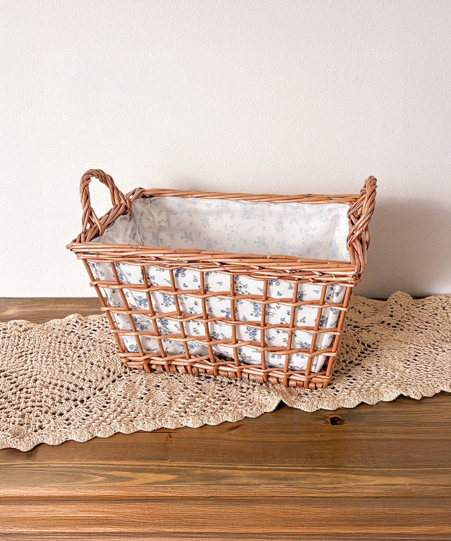 salut!(サリュ) 《WEB限定商品》柳取っ手付レクタングルバスケット：S