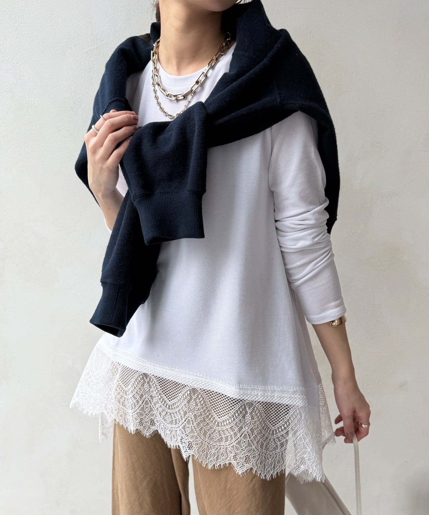 DOUDOU(ドゥドゥ) 【WEB限定】裾レーストップス