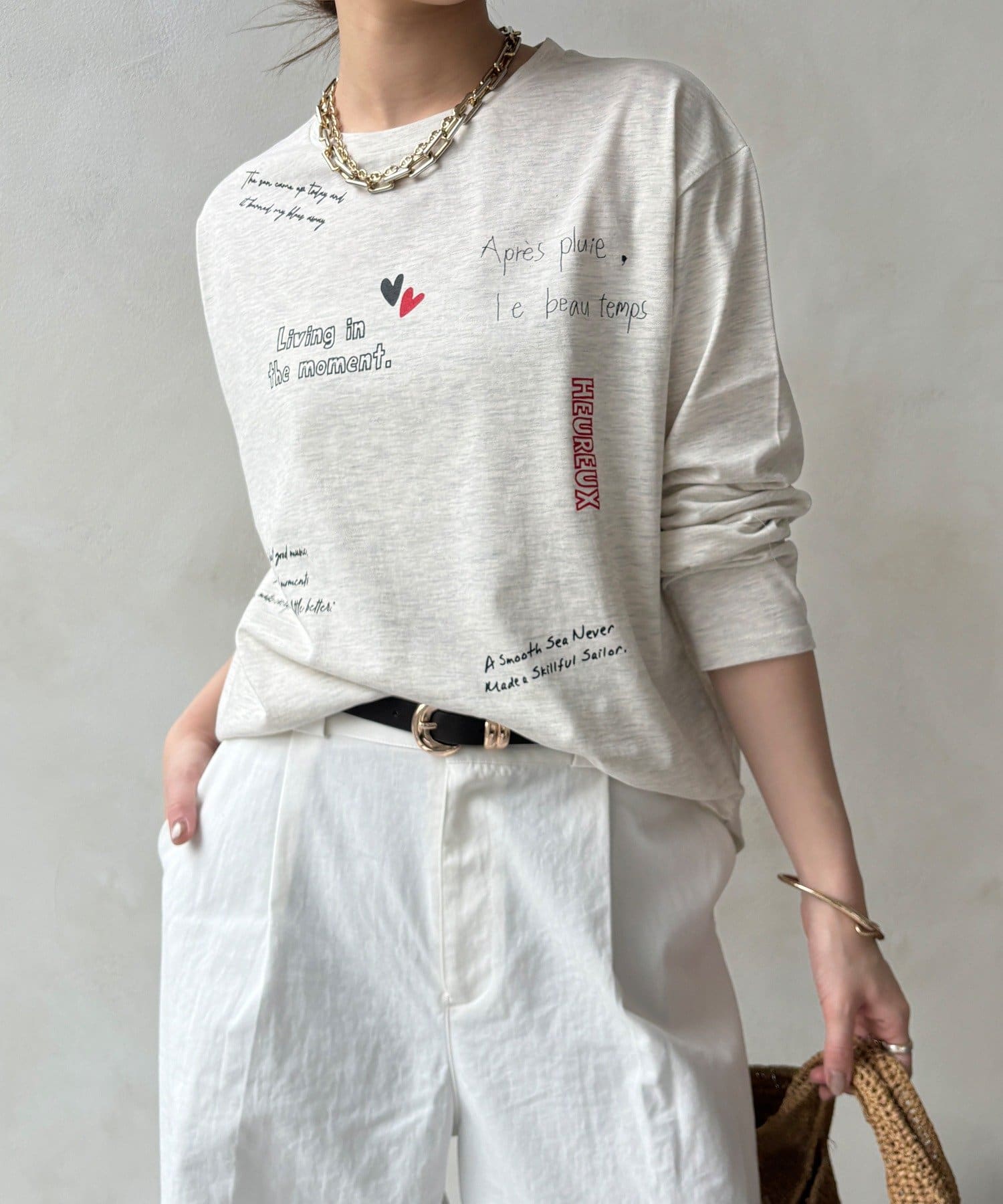 DOUDOU(ドゥドゥ) 【WEB限定】レタリングプリントロンTEE