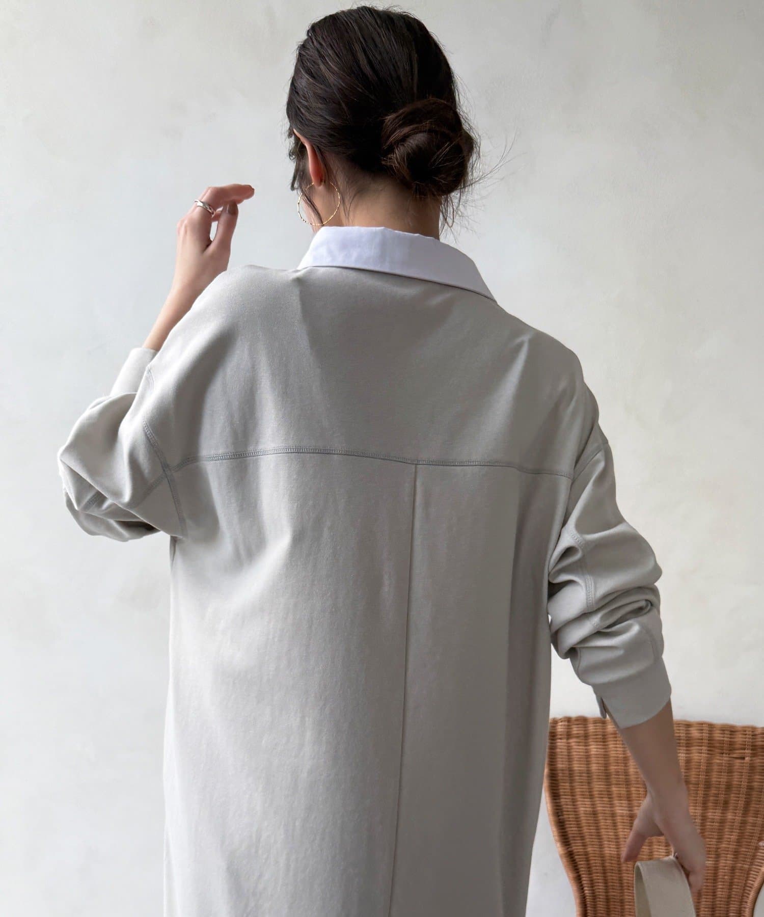 DOUDOU(ドゥドゥ) 【WEB限定】ワンポイント刺繍ポロシャツワンピース