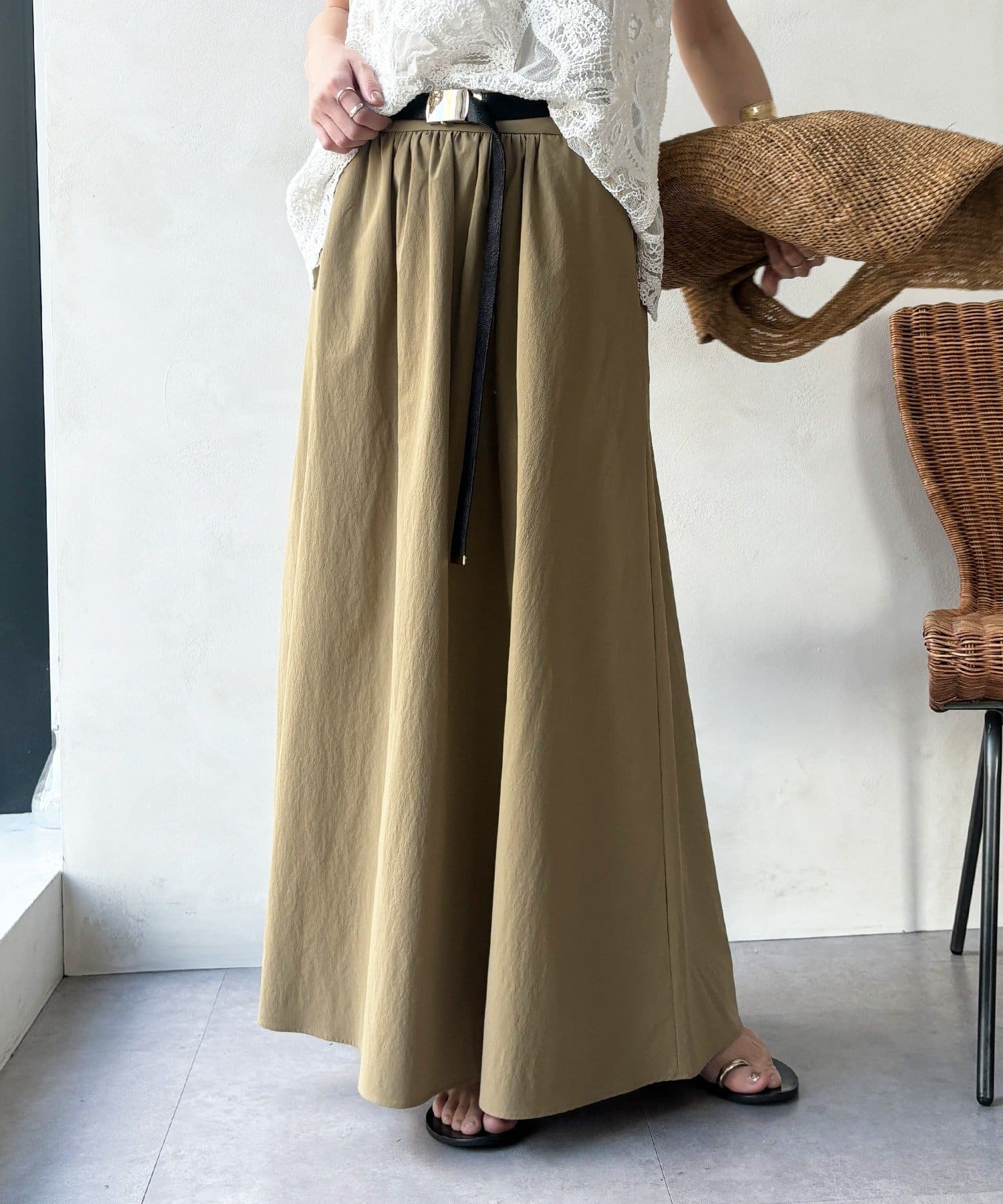 DOUDOU(ドゥドゥ) 【WEB限定】ギャザーフレアスカート