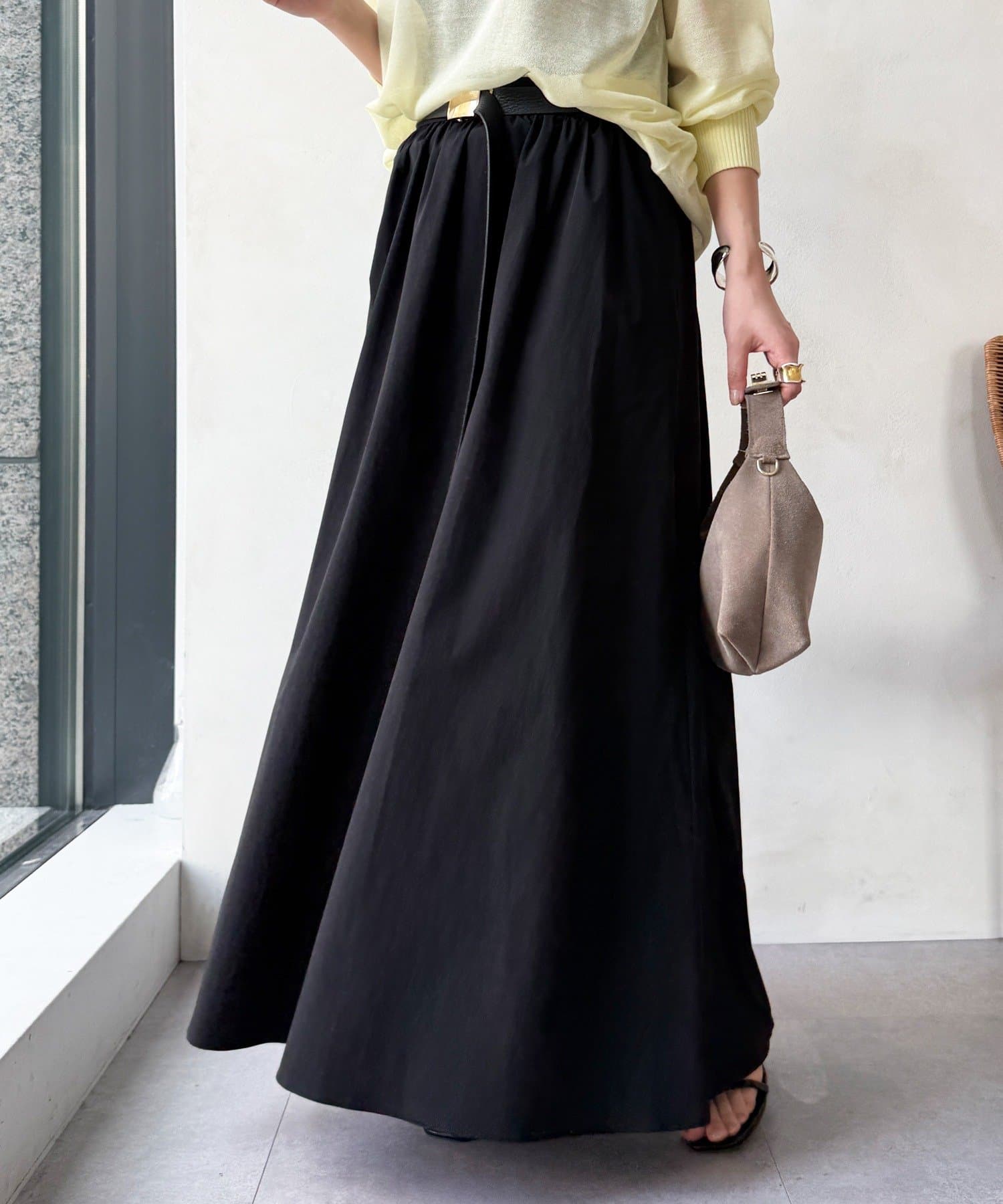 DOUDOU(ドゥドゥ) 【WEB限定】ギャザーフレアスカート