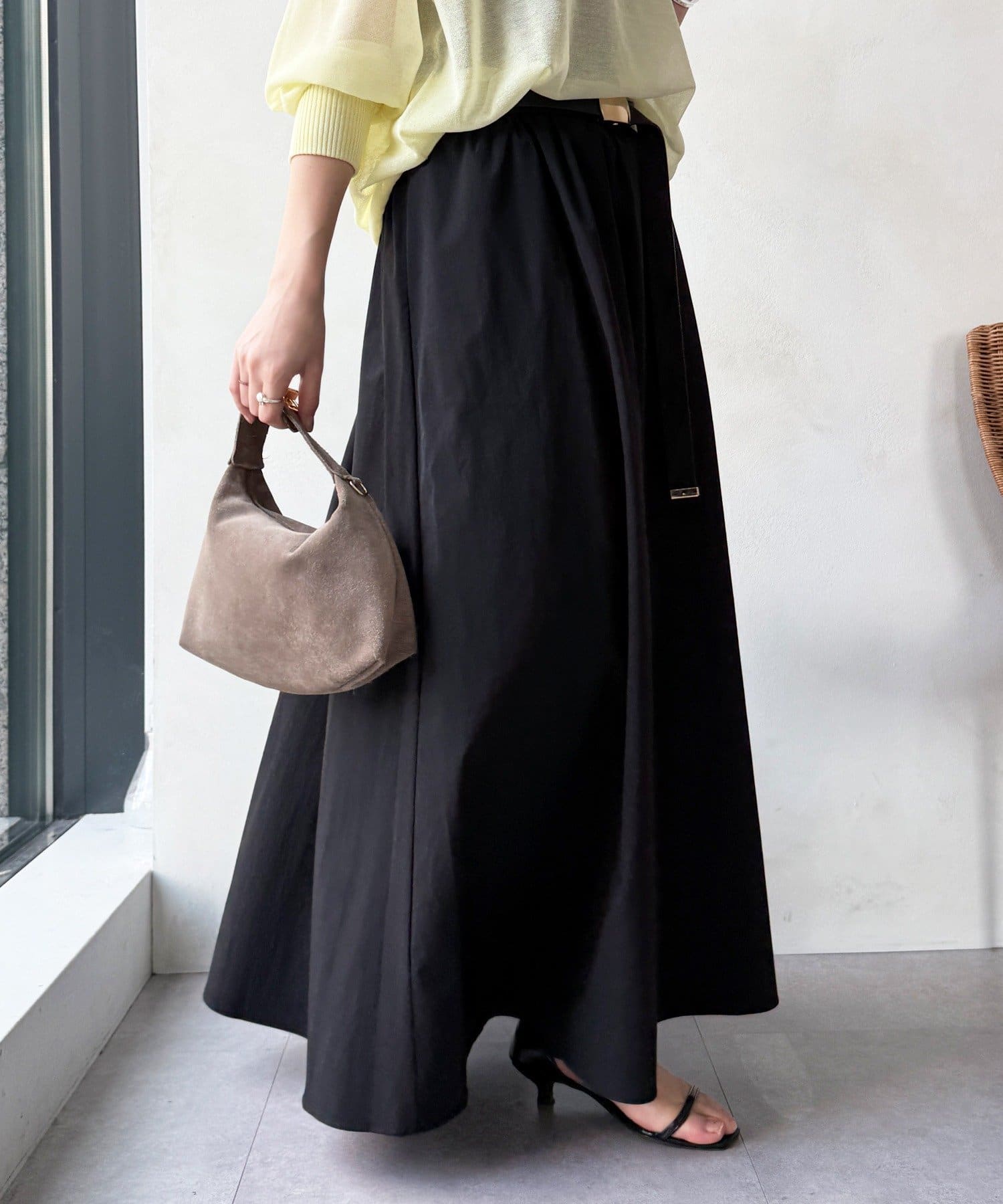 DOUDOU(ドゥドゥ) 【WEB限定】ギャザーフレアスカート