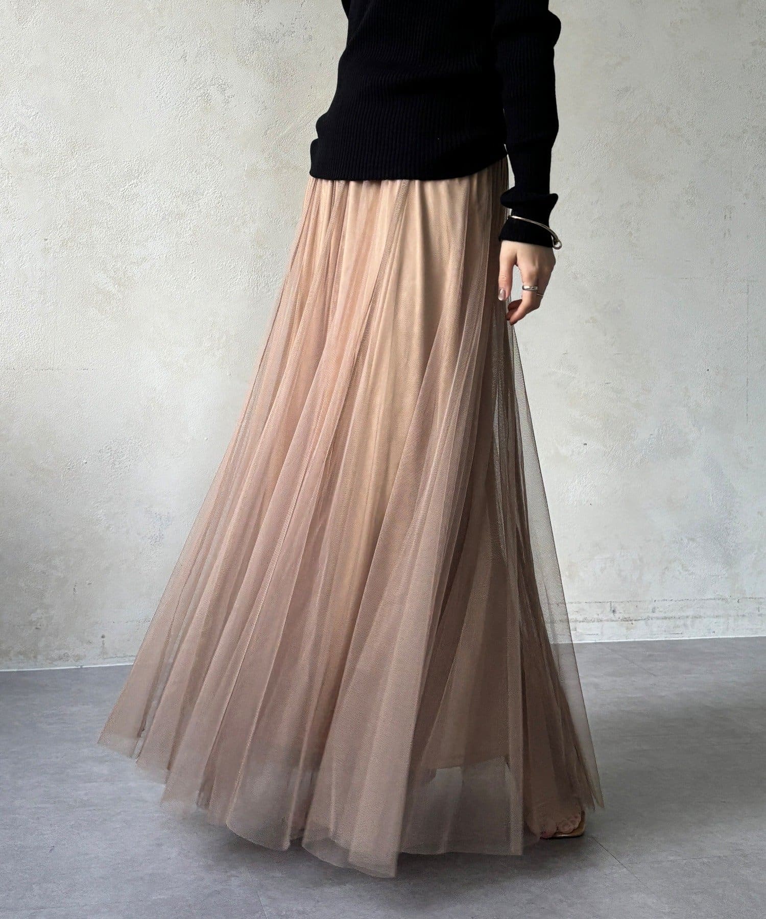 DOUDOU(ドゥドゥ) 【WEB限定】チュールフレアスカート