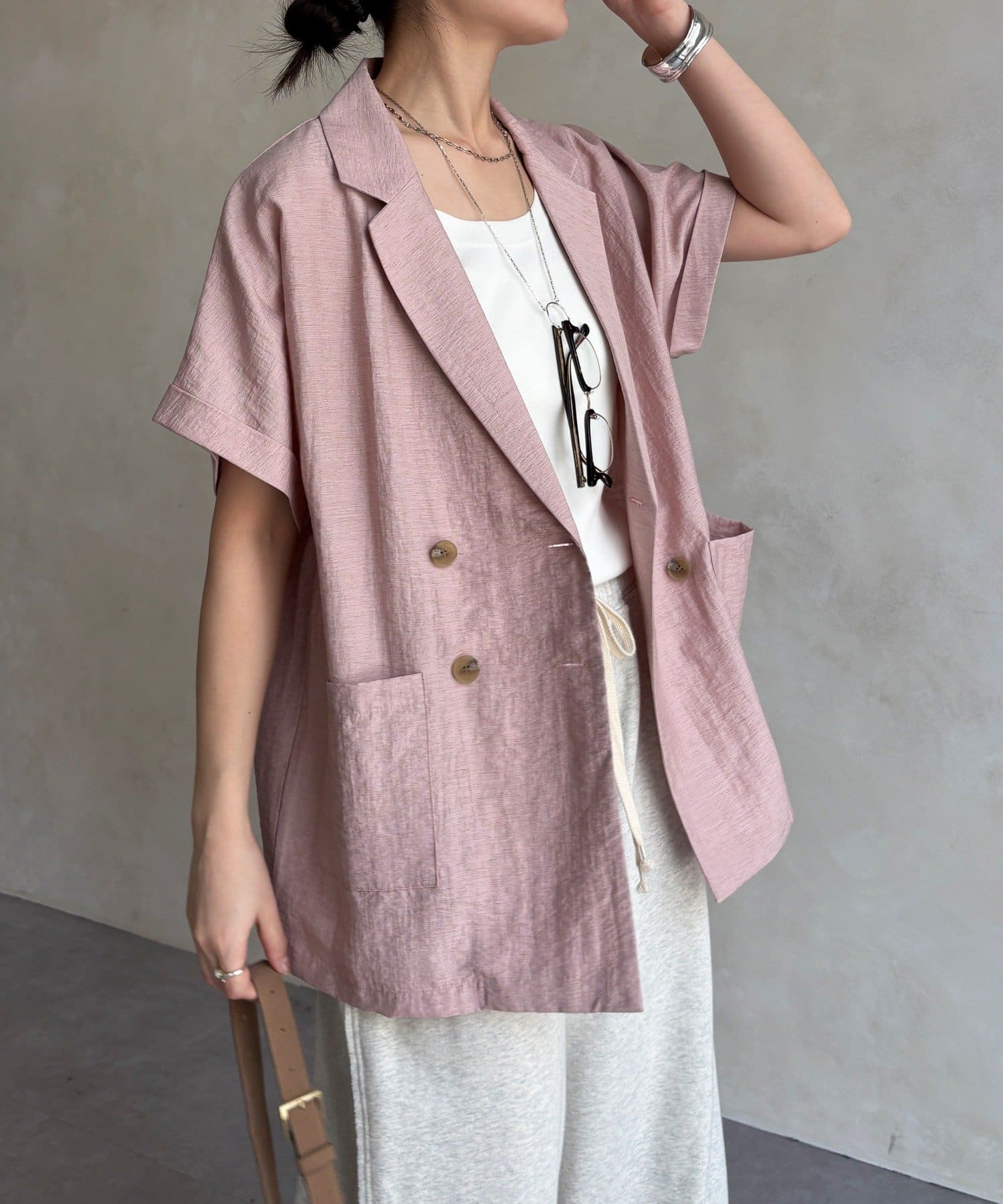 DOUDOU(ドゥドゥ) 【WEB限定/セットアップ可能】ショートスリーブジャケット