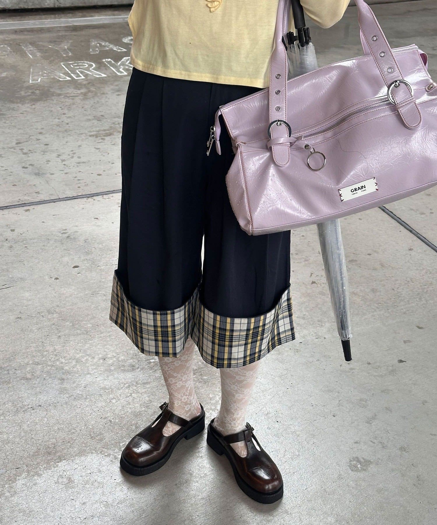 CIAOPANIC(チャオパニック) （ドット/チェック）2WAYロールアップハーフパンツ