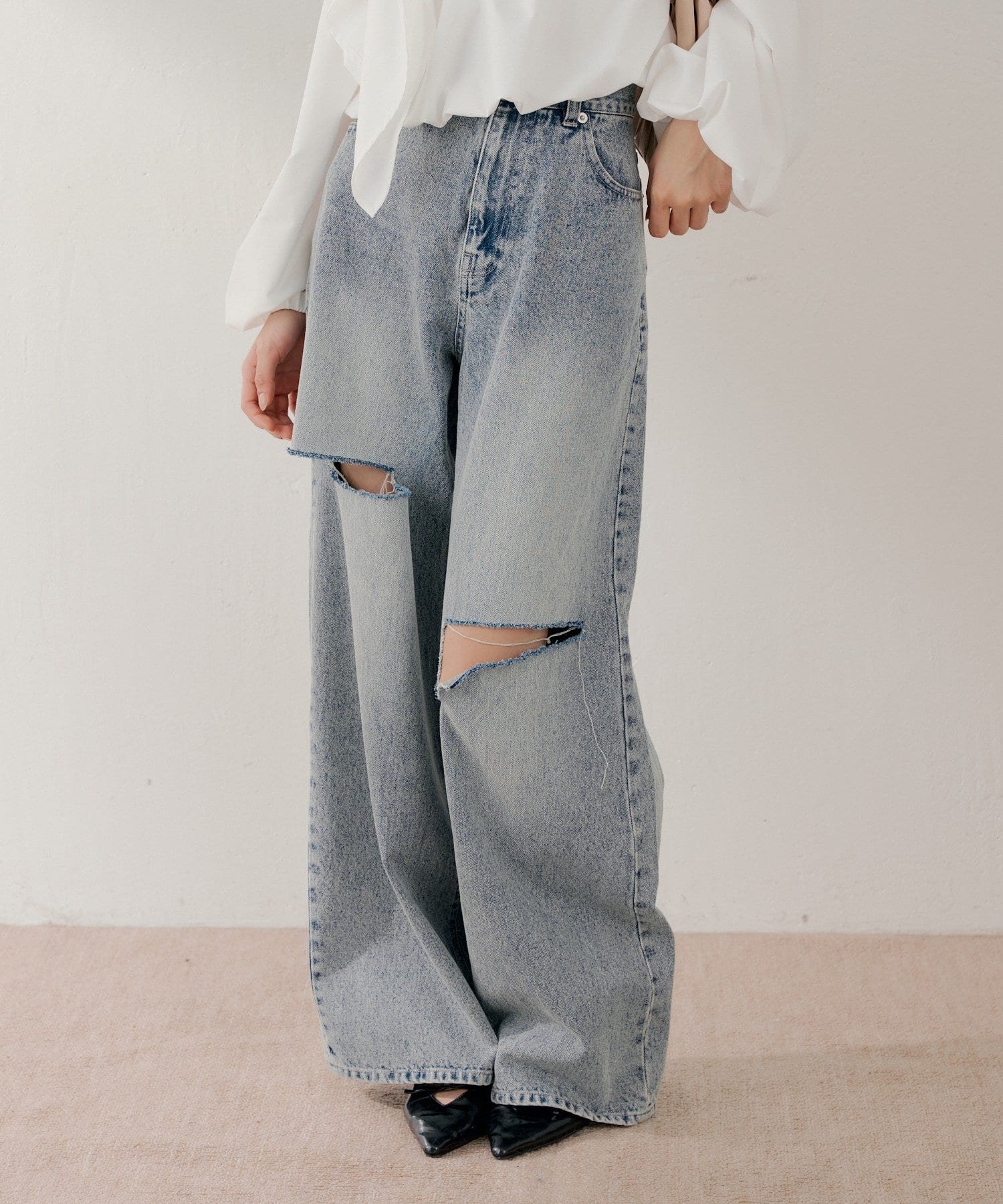 Chico(チコ) 【3/12(木) 0:00～予約開始】ダメージワイドデニム