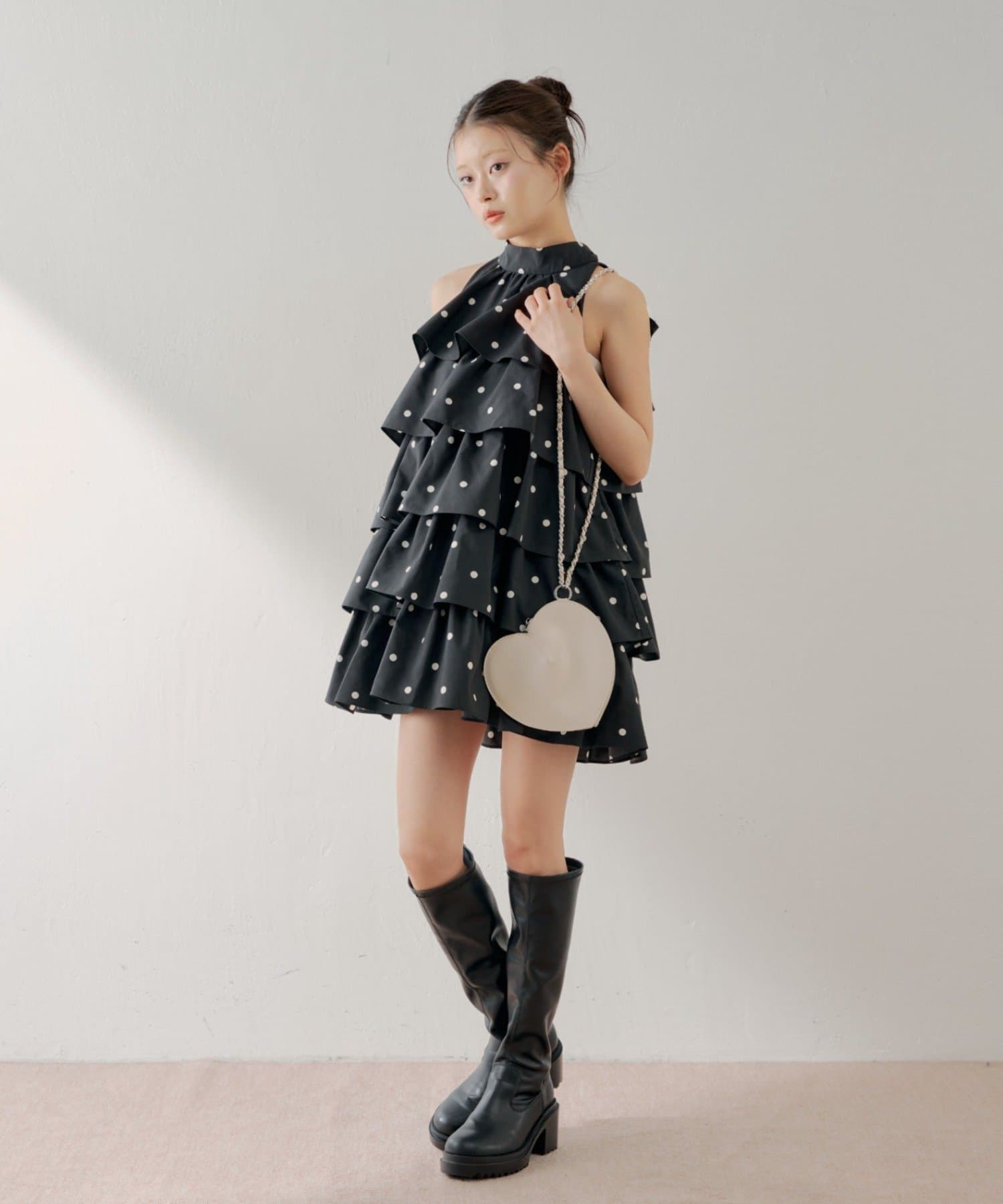 Chico(チコ) バックリボンティアードミニワンピース