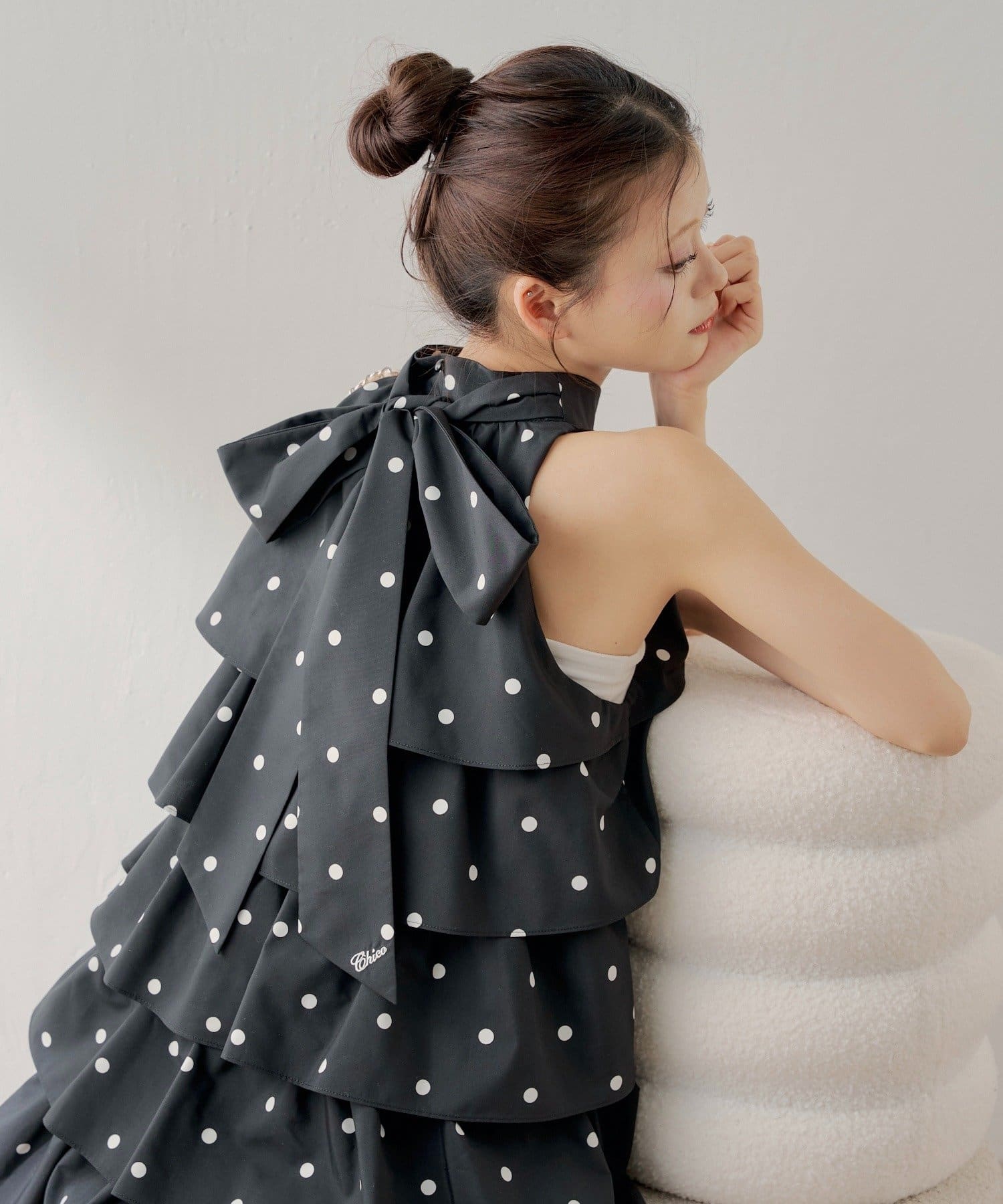 Chico(チコ) バックリボンティアードミニワンピース