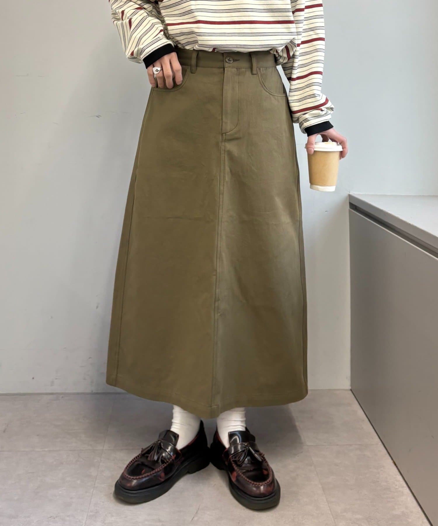 CIAOPANIC TYPY(チャオパニックティピー) 【GEVACO/ゲバコ】綿ツイルミディスカート