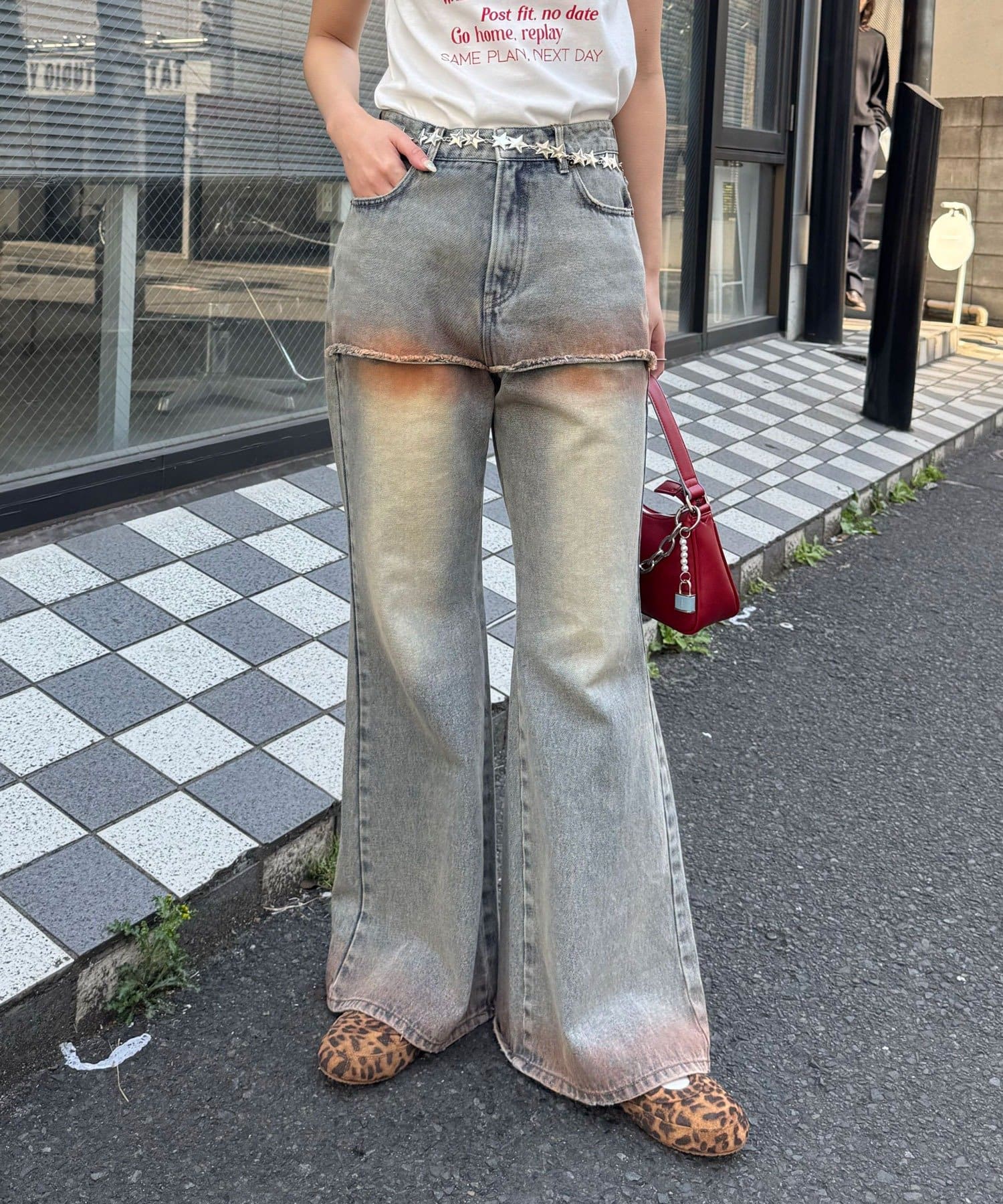 CIAOPANIC(チャオパニック) グラデーションレイヤードフレアデニム